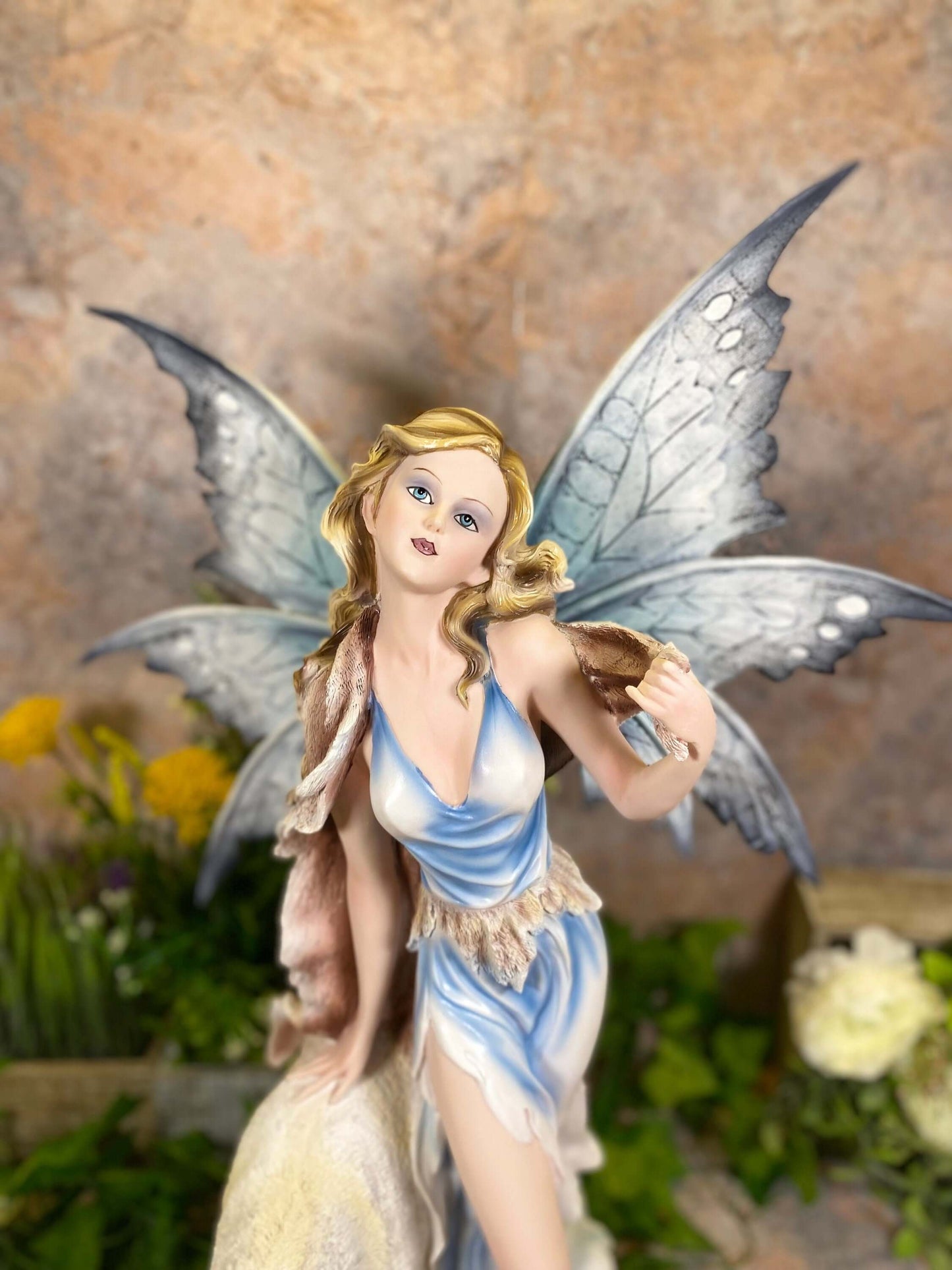 Enchanting Winter Fairy with Polar Bear Companion - Handmade Fantasy Sculpture House Warming Gift for a Faery Enthusiasts-Osiris Craftworks