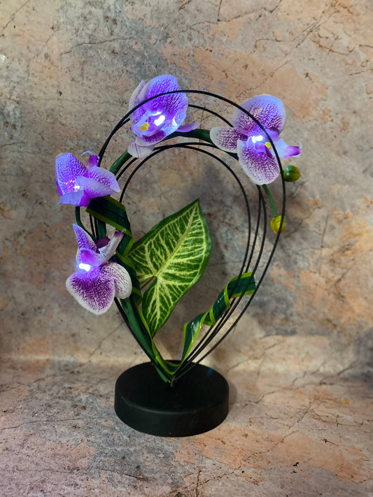 Elegante beleuchtete künstliche Orchideen – 33 cm hohe LED-Orchideen-Ausstellung, Heimdekoration, exquisites Geschenk