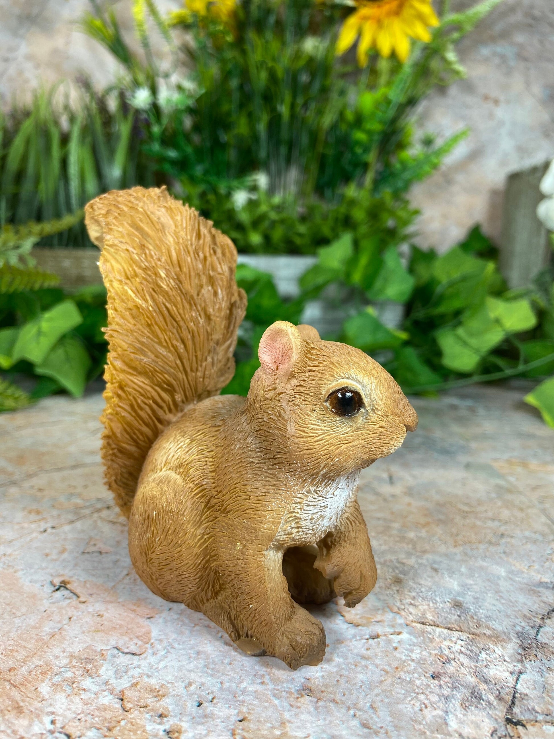 Whimsical Handmade Squirrel Garden Ornament - Adorable and Charming Outdoor Decor Patio Lawn Sculpture-Osiris Craftworks