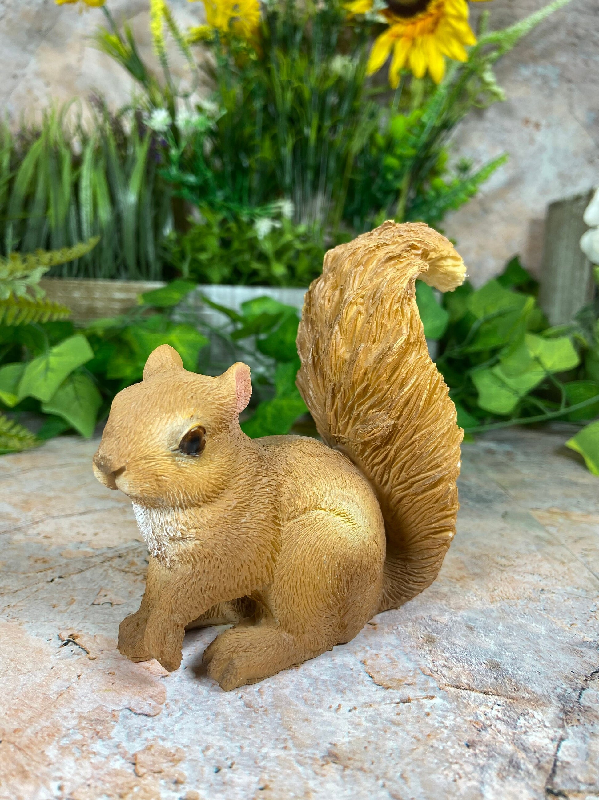 Whimsical Handmade Squirrel Garden Ornament - Adorable and Charming Outdoor Decor Patio Lawn Sculpture-Osiris Craftworks