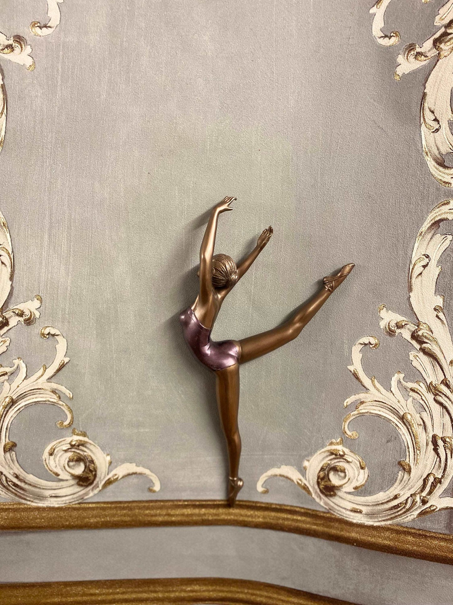 Art Deco Bronze Effect Ballet Sculpture Wall Art Ballerina Resin Wall Plaque-Osiris Craftworks