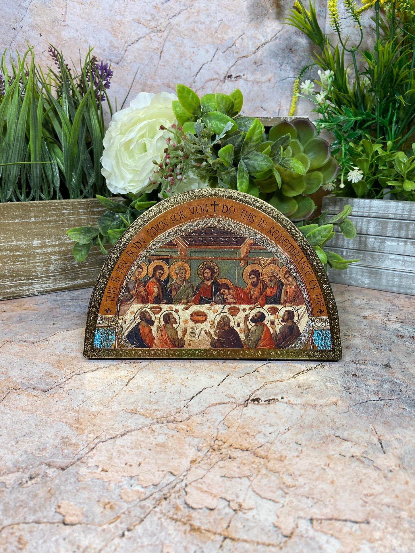 Handcrafted Wooden Plaque of The Last Supper Icon: Inspirational Religious Art for Home Decor and Gifts-Osiris Craftworks