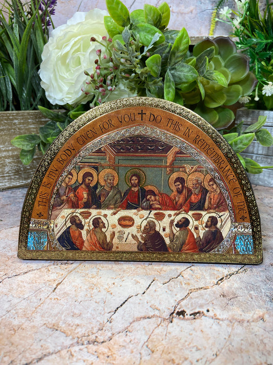 Handcrafted Wooden Plaque of The Last Supper Icon: Inspirational Religious Art for Home Decor and Gifts-Osiris Craftworks