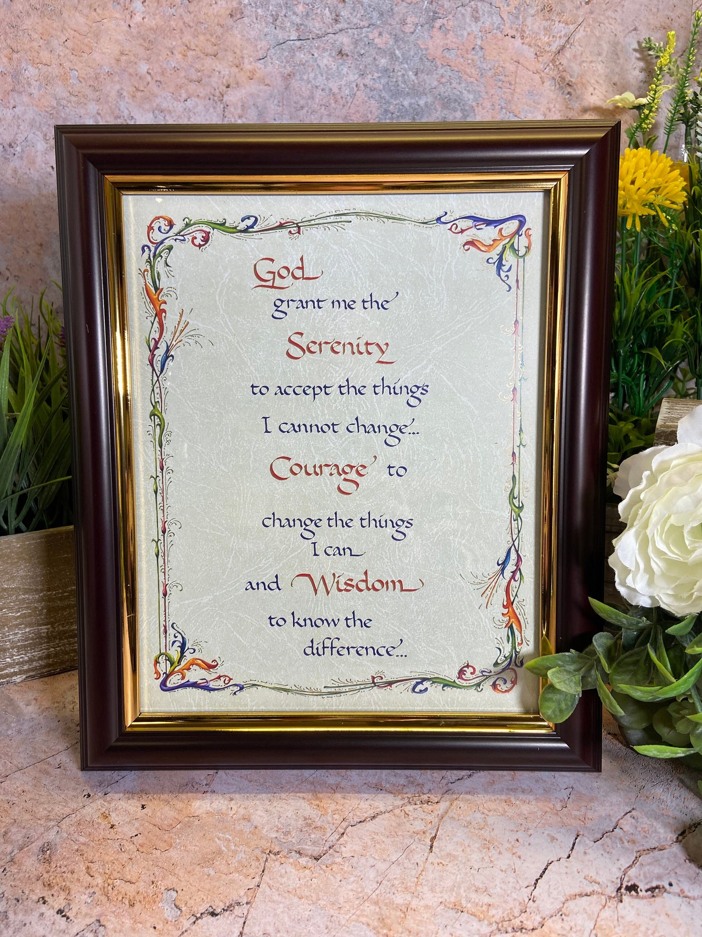 Laminated God Serenity Prayer Print | 30.5 x 20.5 cm | High-Quality Inspirational Wall Art | Spiritual Home Decor | Perfect Gift