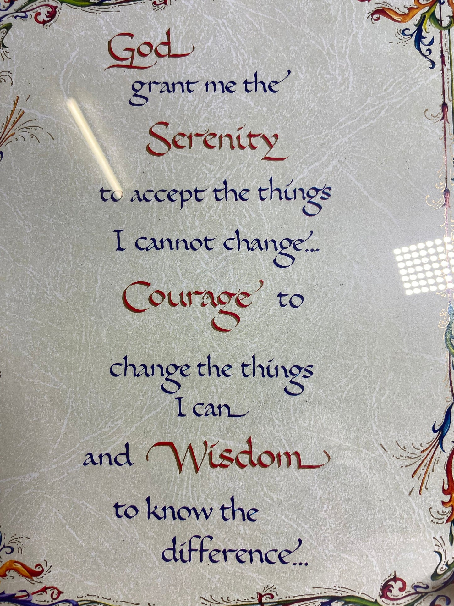 Laminated God Serenity Prayer Print | 30.5 x 20.5 cm | High-Quality Inspirational Wall Art | Spiritual Home Decor | Perfect Gift