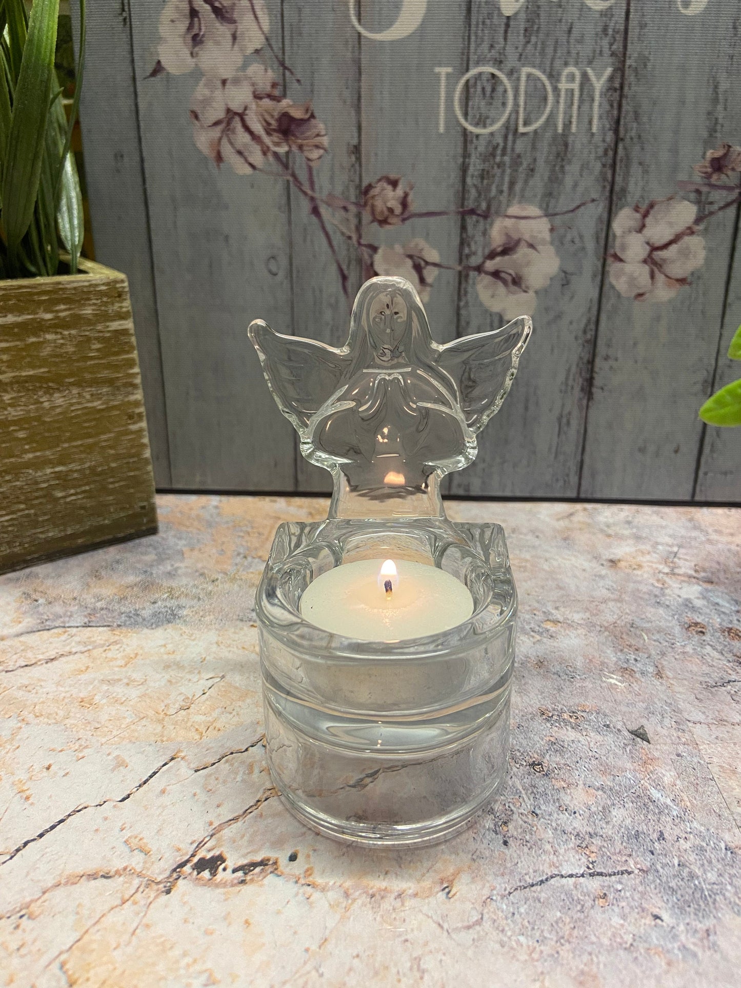 Praying Guardian Angel Tea Light Holder/Water Font - Spiritual Home Decor, Angelic Presence, 10x6 cm-Osiris Craftworks