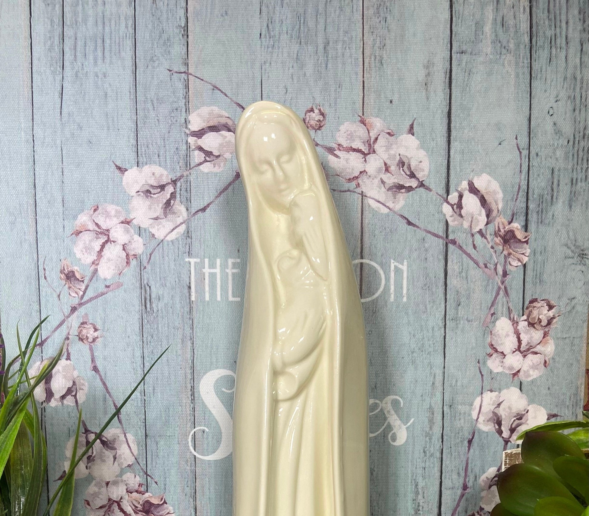 Exquisite 30cm Porcelain Madonna and Child Statue | Elegant Religious Figure | Blessed Virgin Mary and Jesus Sculpture-Osiris Craftworks