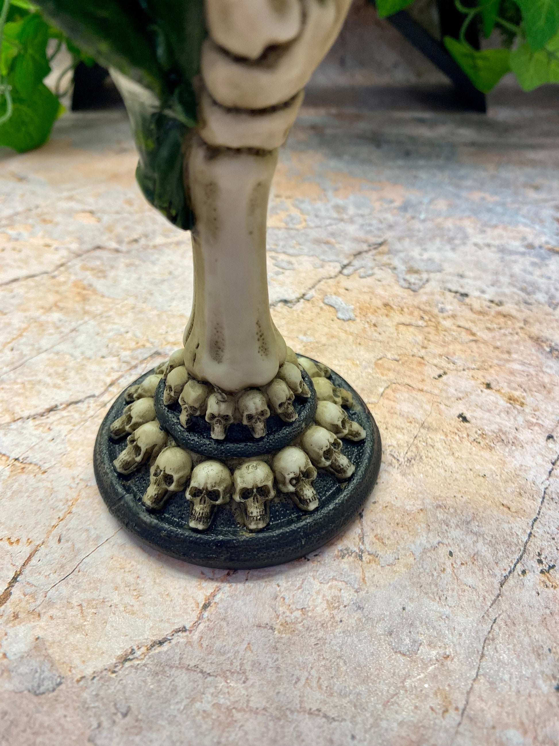 Skeleton Hand & Rose Halloween Goblet - Gothic Resin Statue with Stainless Steel Insert - Skull-Ornated Base, Unique Drinking Vessel-Osiris Craftworks