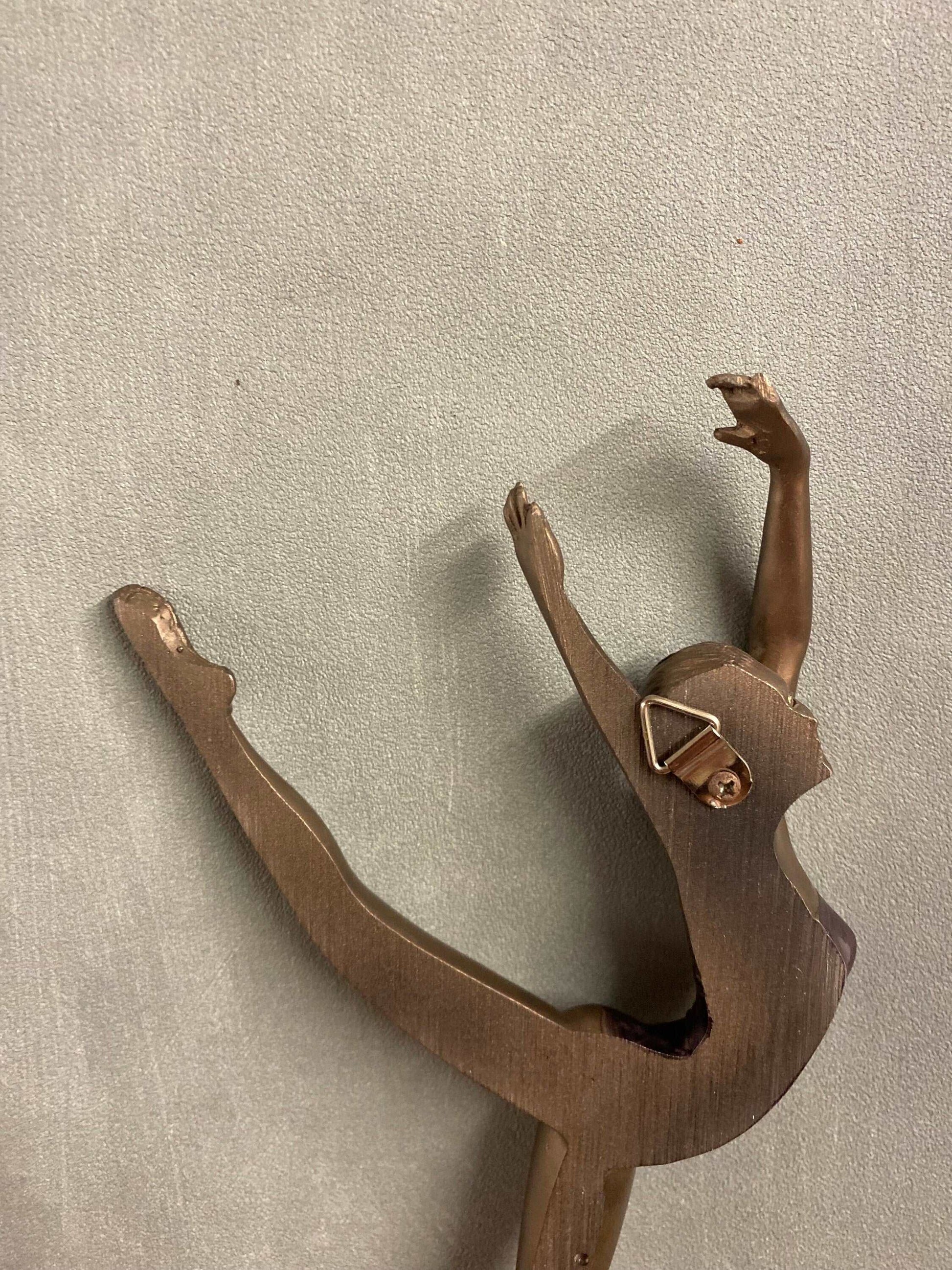 Art Deco Bronze Effect Ballet Sculpture Wall Art Ballerina Resin Wall Plaque-Osiris Craftworks