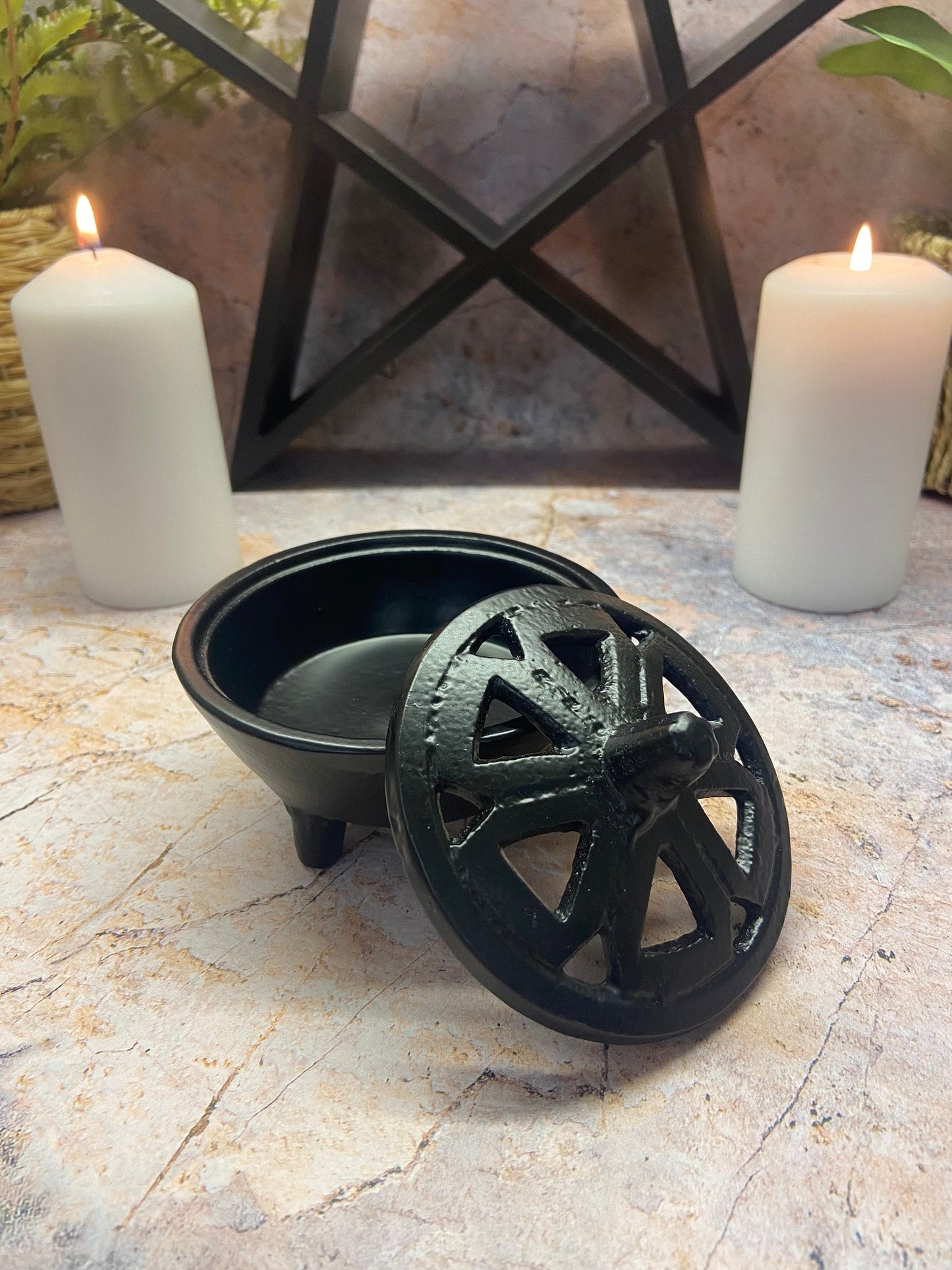 Cast Iron Incense Burner, Wiccan Altar Essential, Ritual Pagan Gift, Spiritual Tool, Mystical Aromatherapy Accessory-Osiris Craftworks