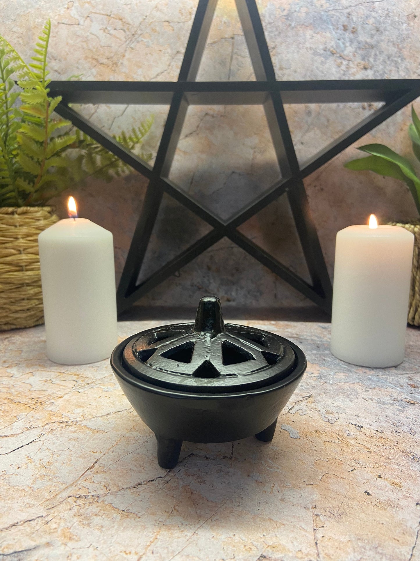 Cast Iron Incense Burner, Wiccan Altar Essential, Ritual Pagan Gift, Spiritual Tool, Mystical Aromatherapy Accessory-Osiris Craftworks