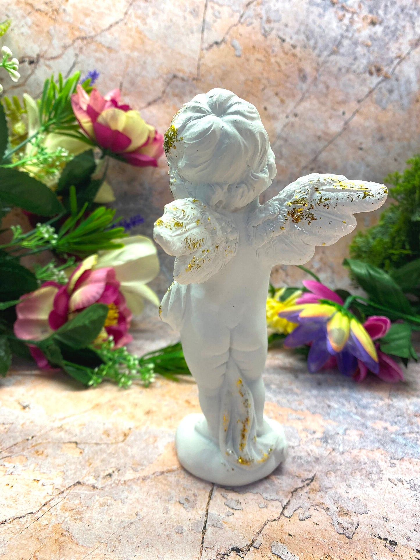 Guardian Angel Cherub Ornament | Resin Sculpture | Divine Home Decor | Ethereal Presence | Spiritual Accent Piece | 17x8 cm |-Osiris Craftworks