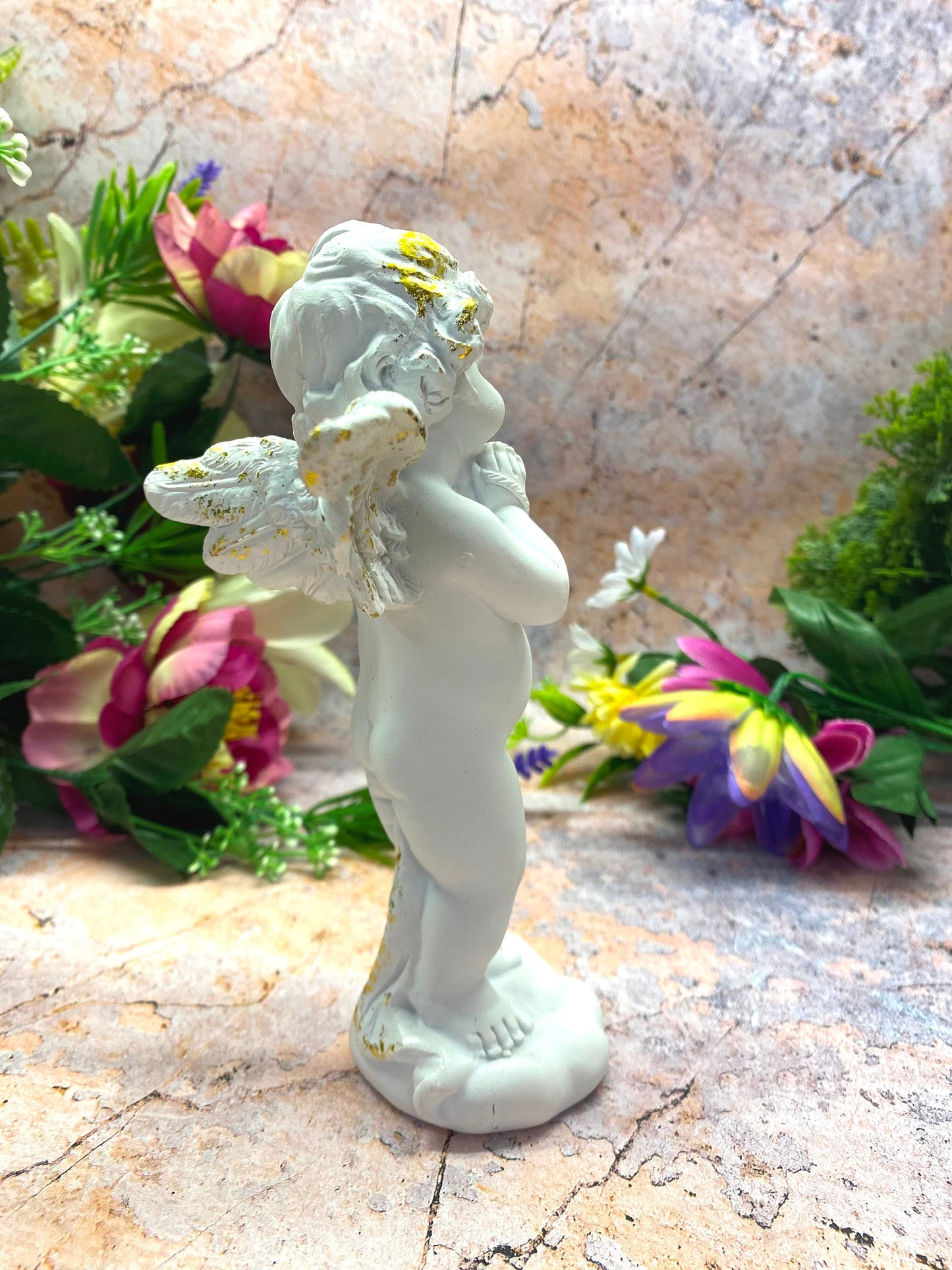 Guardian Angel Cherub Ornament | Resin Sculpture | Divine Home Decor | Ethereal Presence | Spiritual Accent Piece | 17x8 cm |-Osiris Craftworks