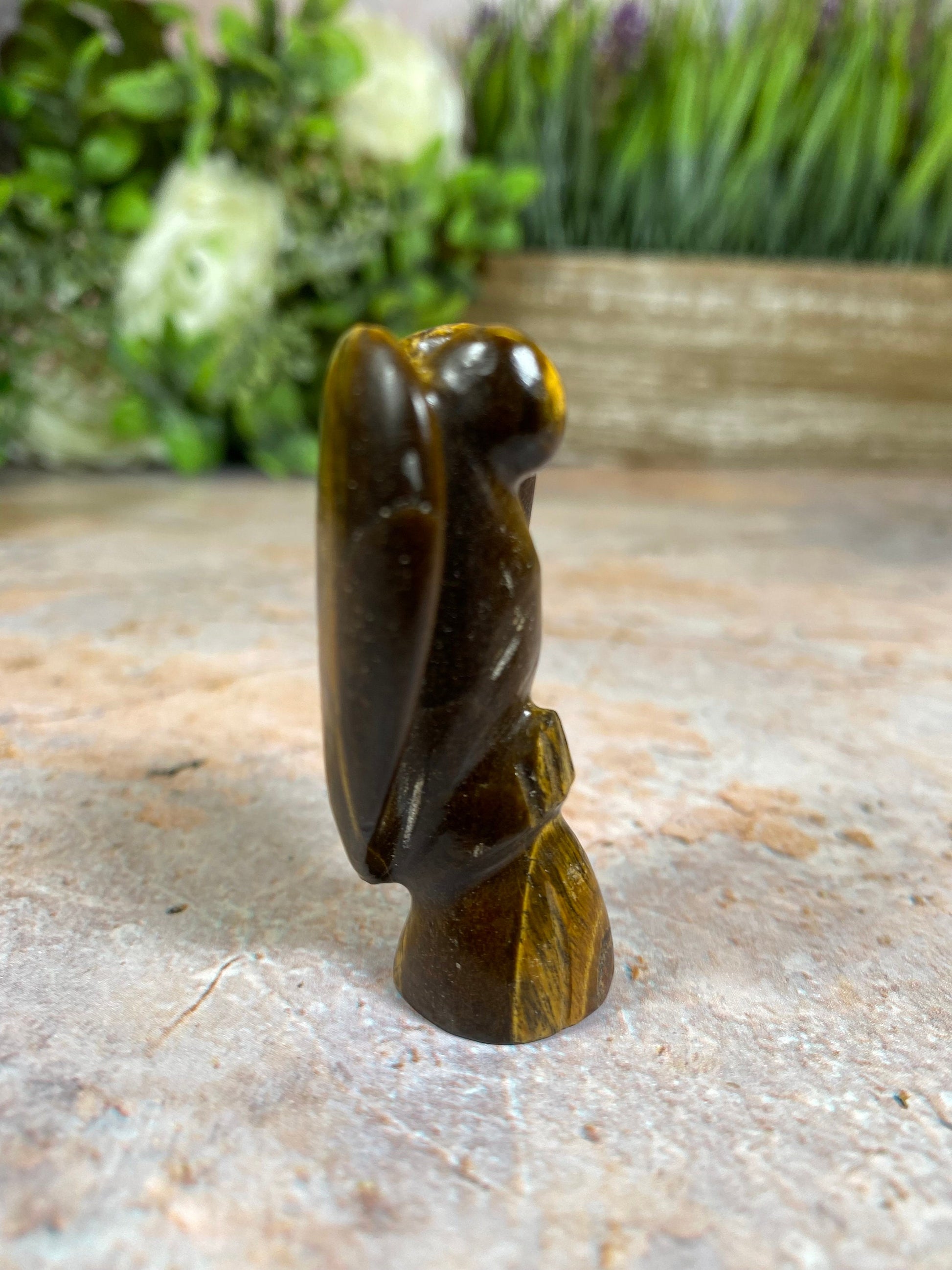 Handcrafted Tiger Eye Angel | Velvet Pouch Included | Unique Crystal Healing Protection 4.5-5.5cm-Osiris Craftworks