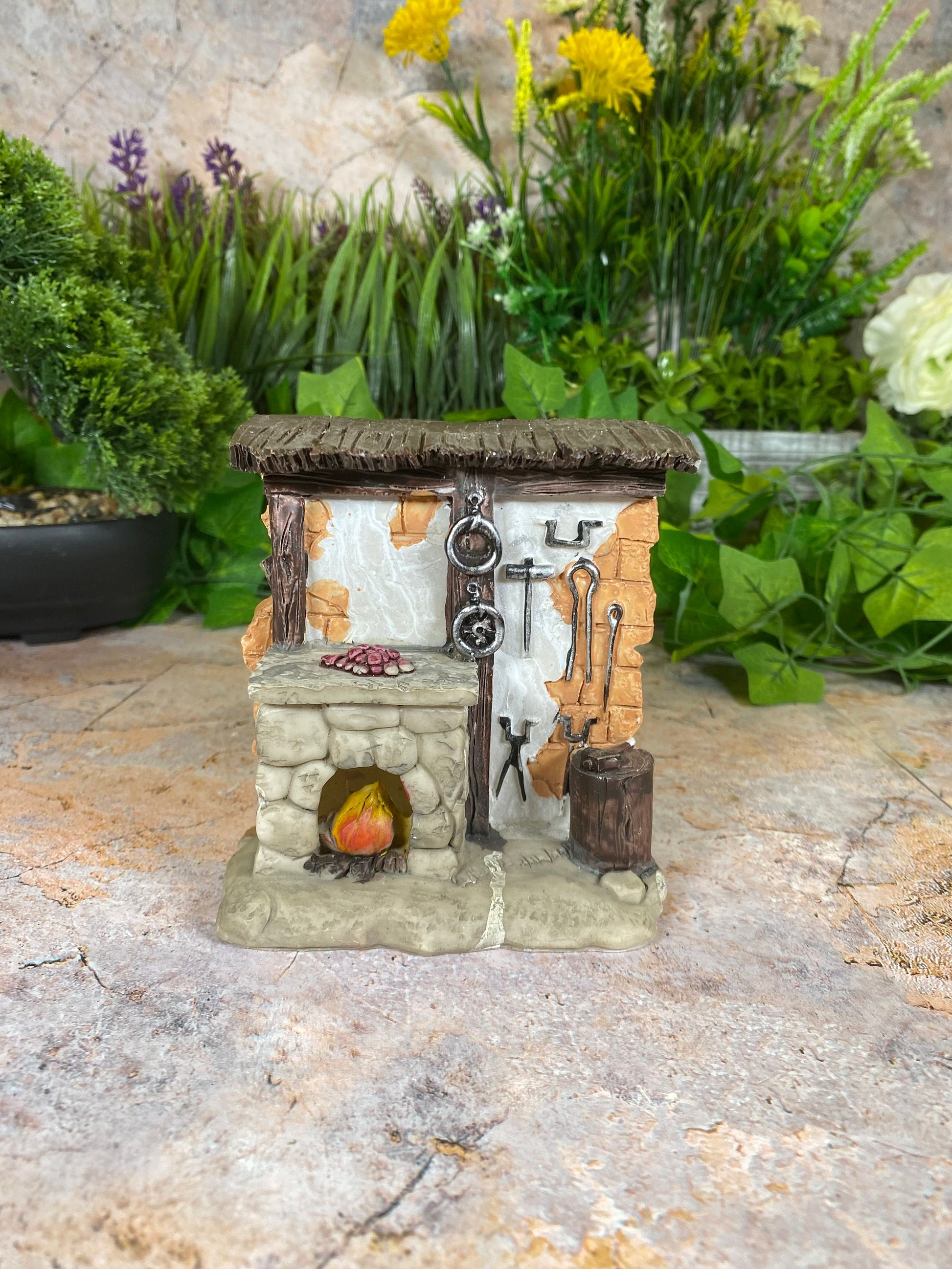 Spanish Outdoor Kitchen | LED Lit Figurine | Rustic Mediterranean Décor | Homely Spanish Scene | 11x9cm-Osiris Craftworks