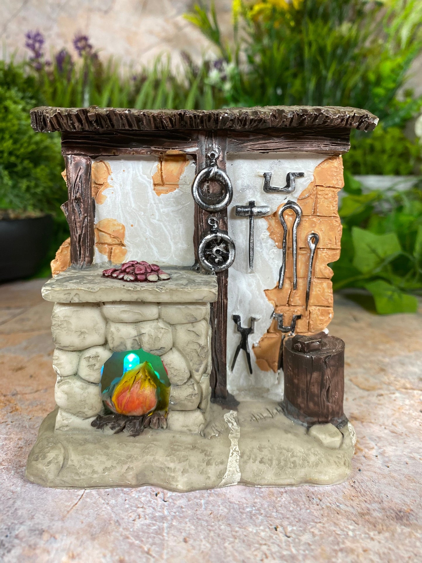 Spanish Outdoor Kitchen | LED Lit Figurine | Rustic Mediterranean Décor | Homely Spanish Scene | 11x9cm-Osiris Craftworks