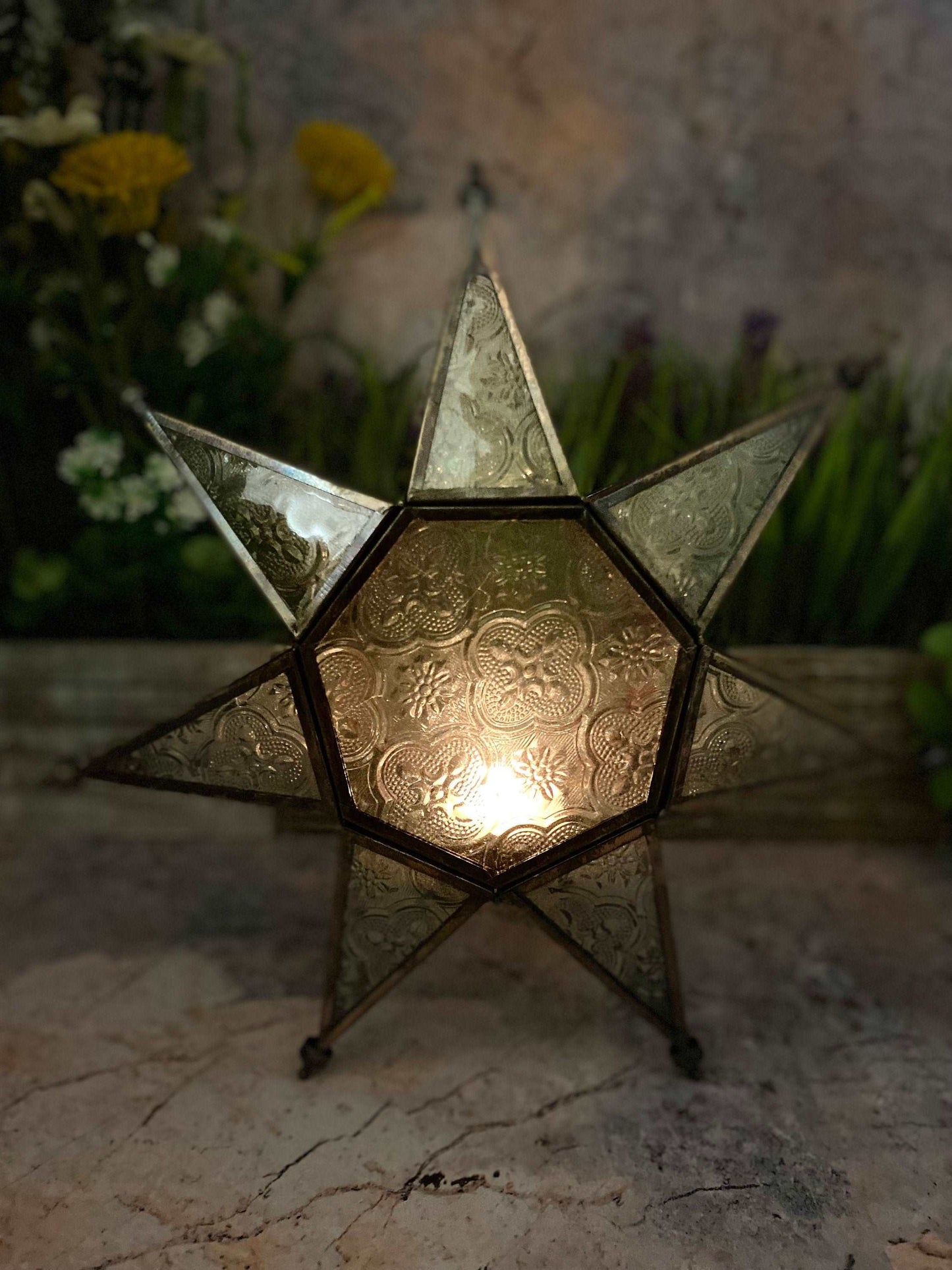 Antique Effect Moroccan Style Lantern Star Tea Light Candle Holder Ornament Home Decoration