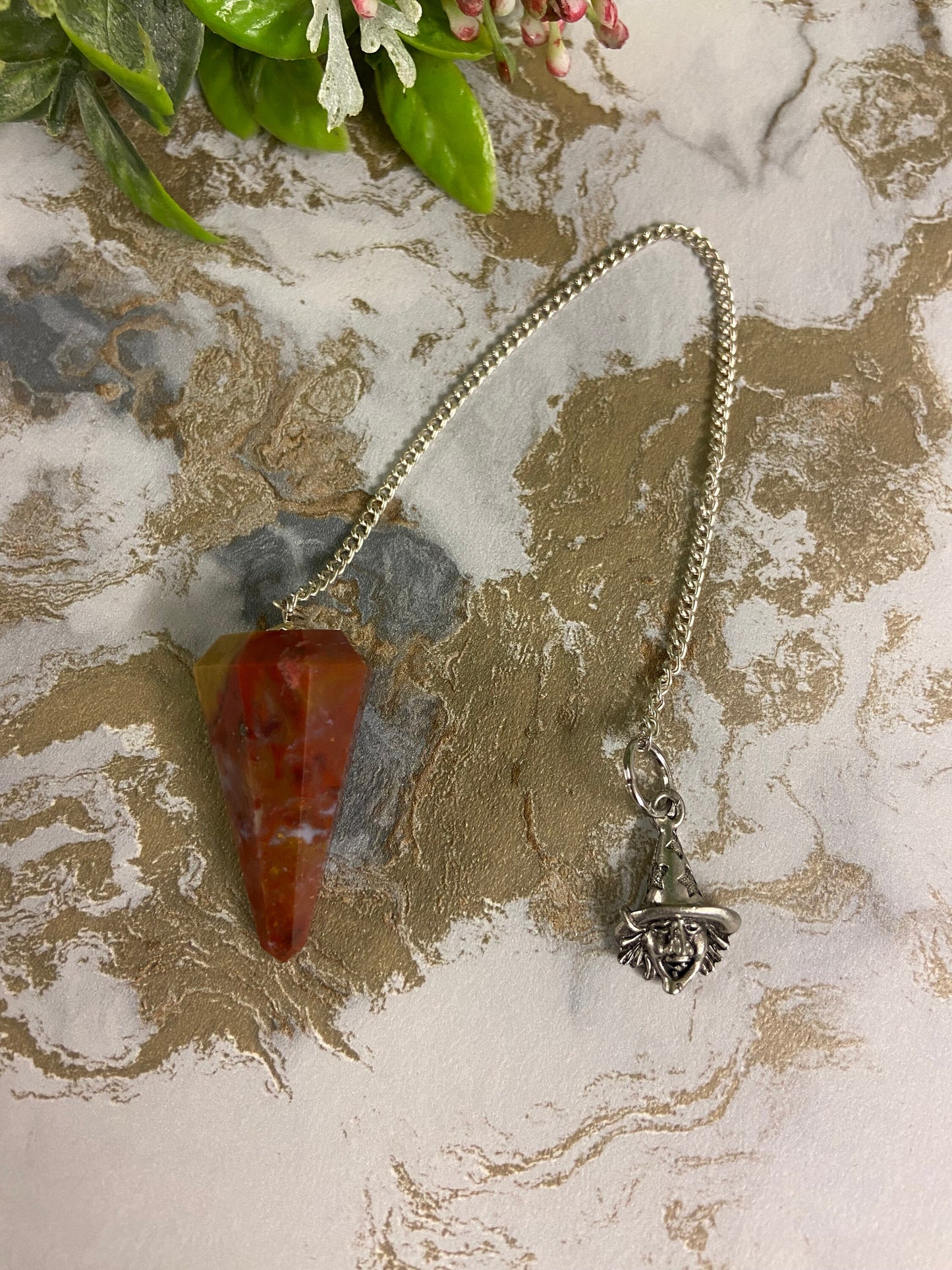 Powerful Bloodstone Pendulum | Witchcraft Dowser | Divination & Fortune Telling | 20cm-24cm Length-Osiris Craftworks