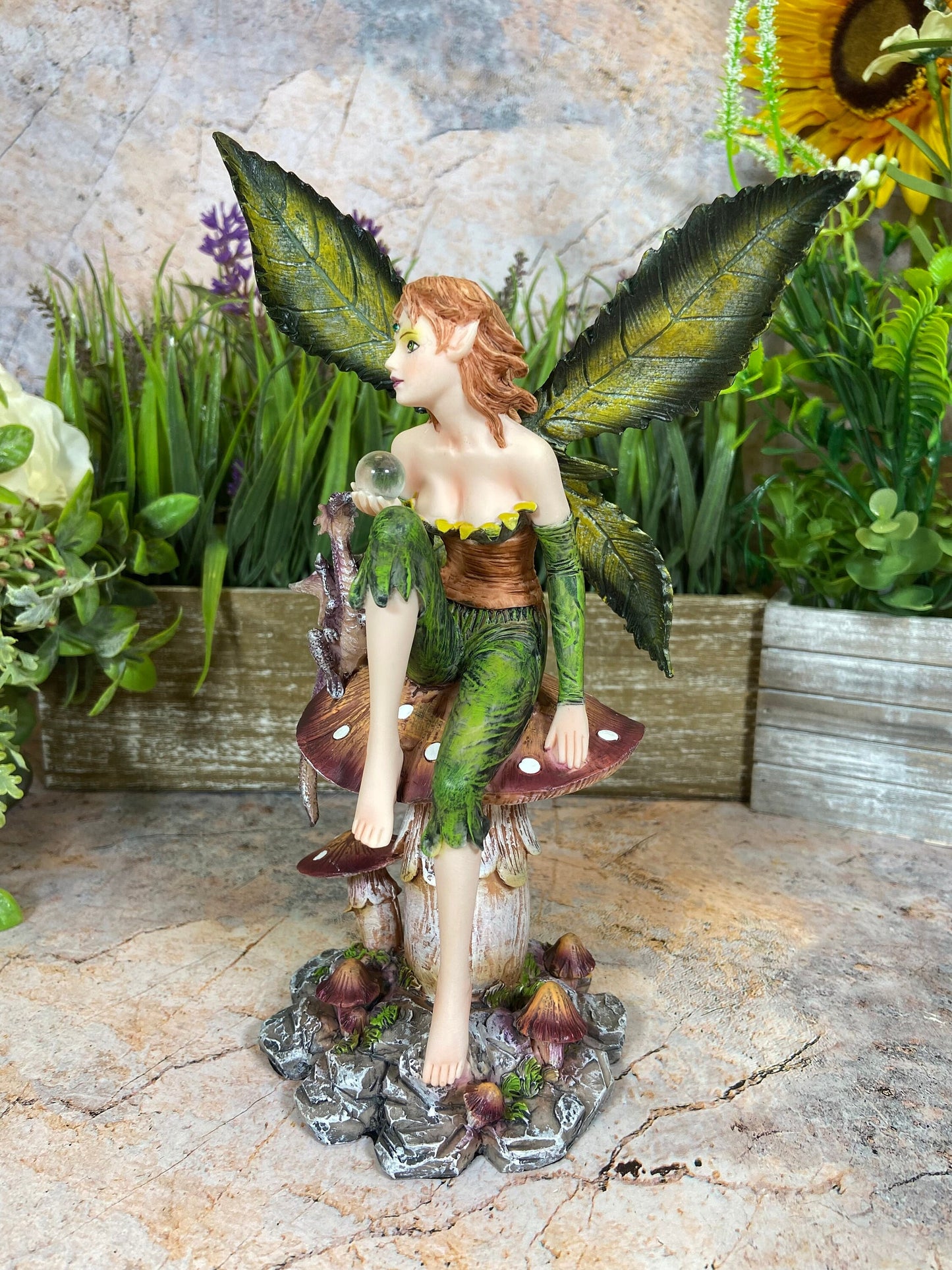 Enchanted Forest Fairy and Dragon Statue | Hand-Painted Resin Figurine | Mystical Decor | Fantasy Collectible | Boxed Gift-Osiris Craftworks