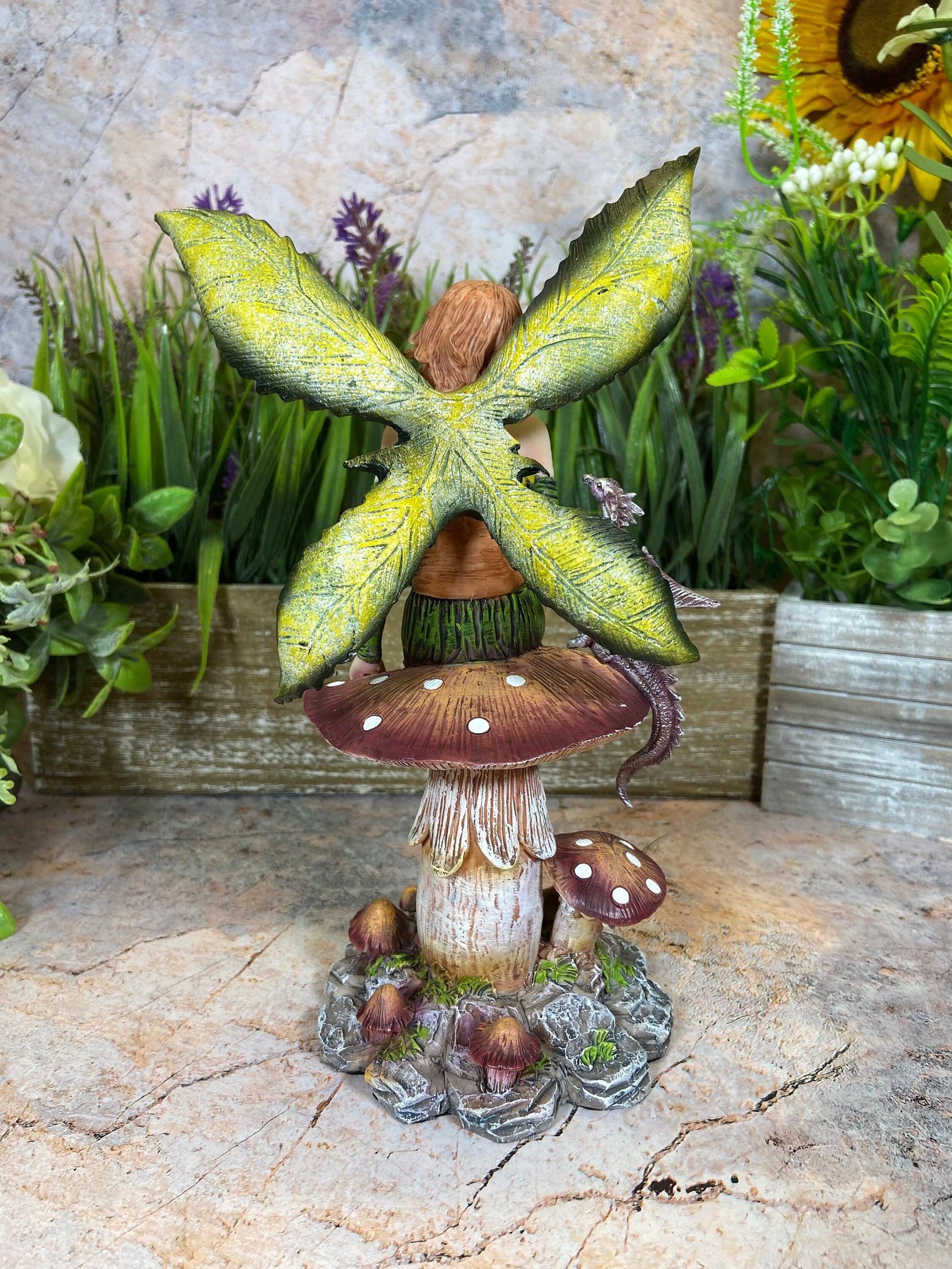 Enchanted Forest Fairy and Dragon Statue | Hand-Painted Resin Figurine | Mystical Decor | Fantasy Collectible | Boxed Gift-Osiris Craftworks