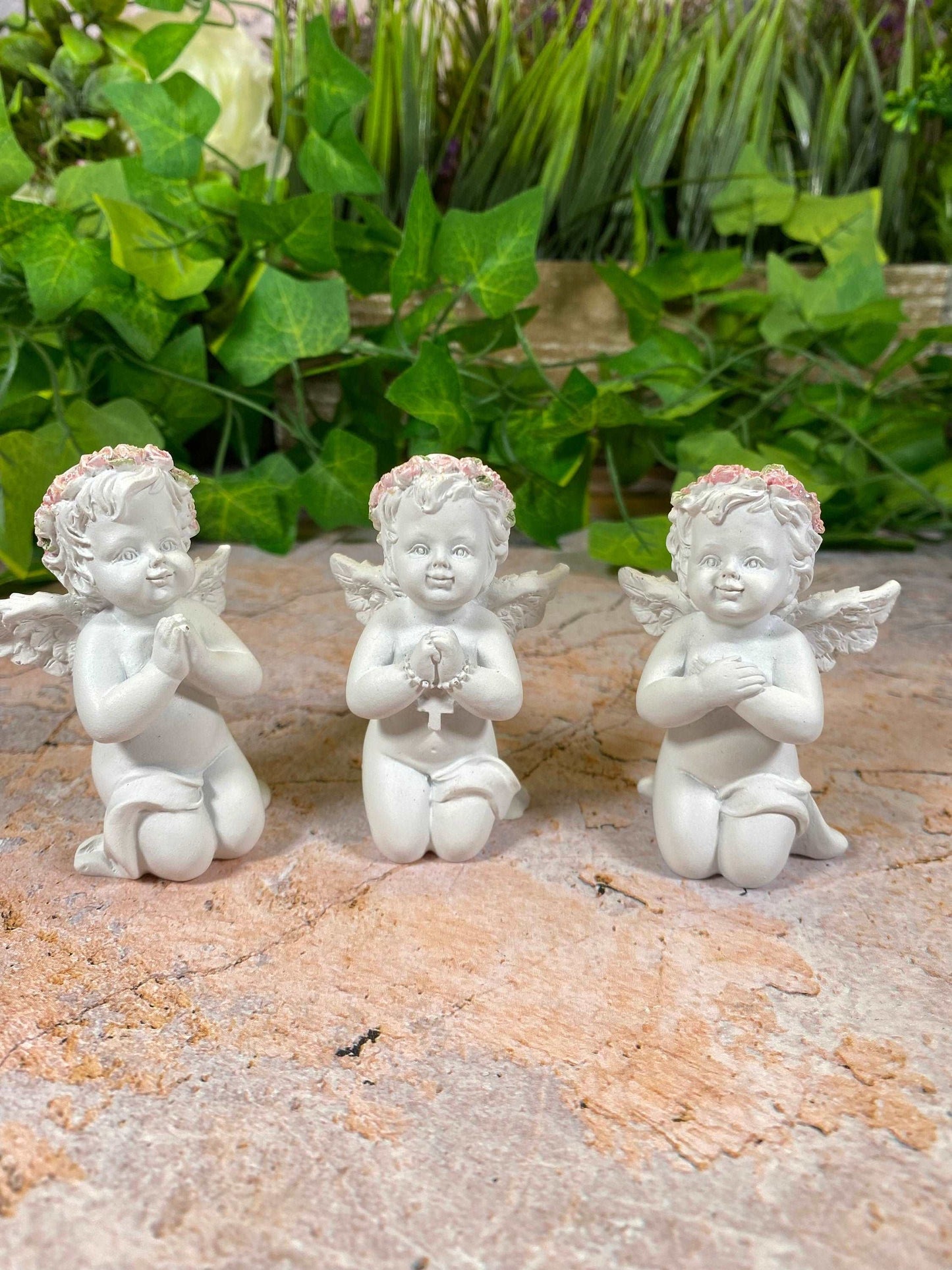 Adorable Cherub Figurines Set of 3 | Resin Angel Statues | Prayerful Cherubim Decor | Boxed Angelic Trio | Spiritual Gift Collection-Osiris Craftworks