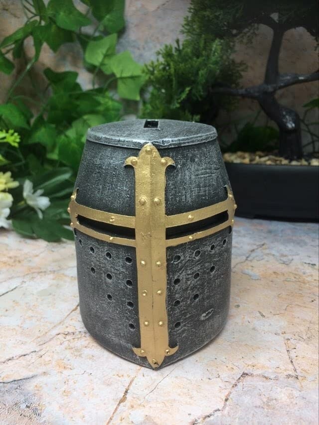 Medieval Knight Helmet Money Box, Unique Piggy Bank, Historical Armor Design, Chivalry-Inspired Savings Bank, Decorative Gothic Ornament-Osiris Craftworks