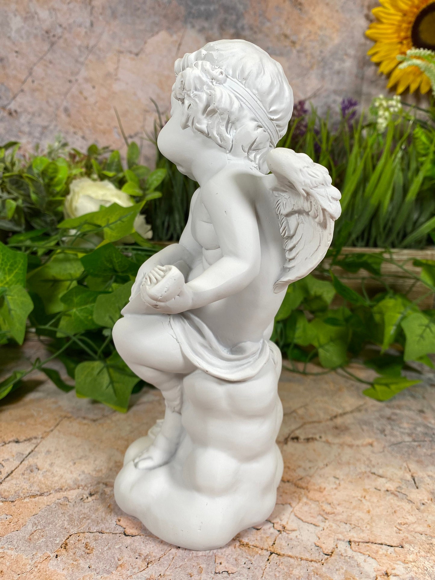 Cherubic Resin Angel Statue with Golden Accents, Whimsical Decorative Figurine - Boxed and Gift-Ready-Osiris Craftworks