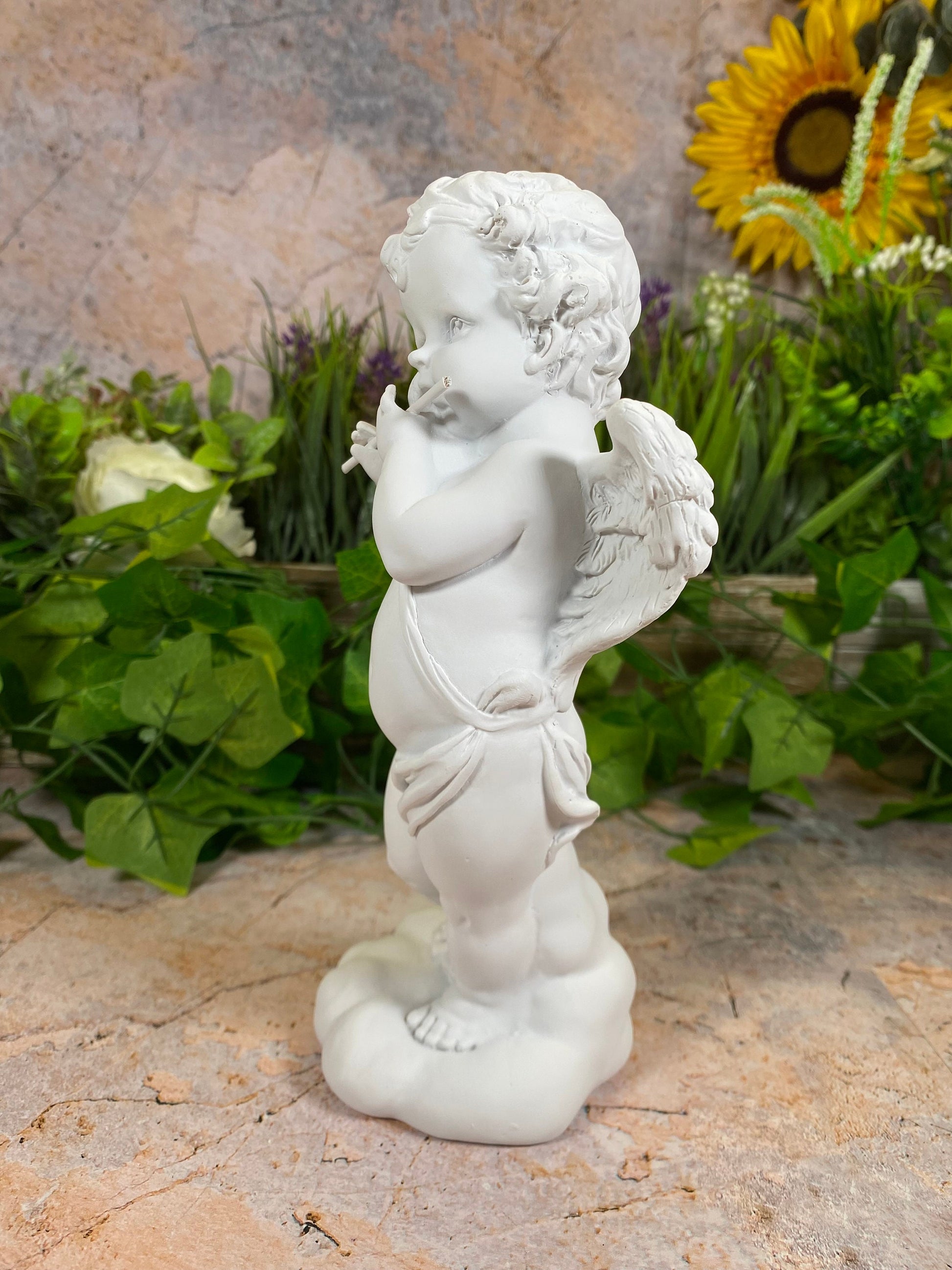 Musical Cherub Resin Statue - Angelic Flute Player Figurine - Inspirational Home Decor - Elegantly Boxed for Gifting-Osiris Craftworks