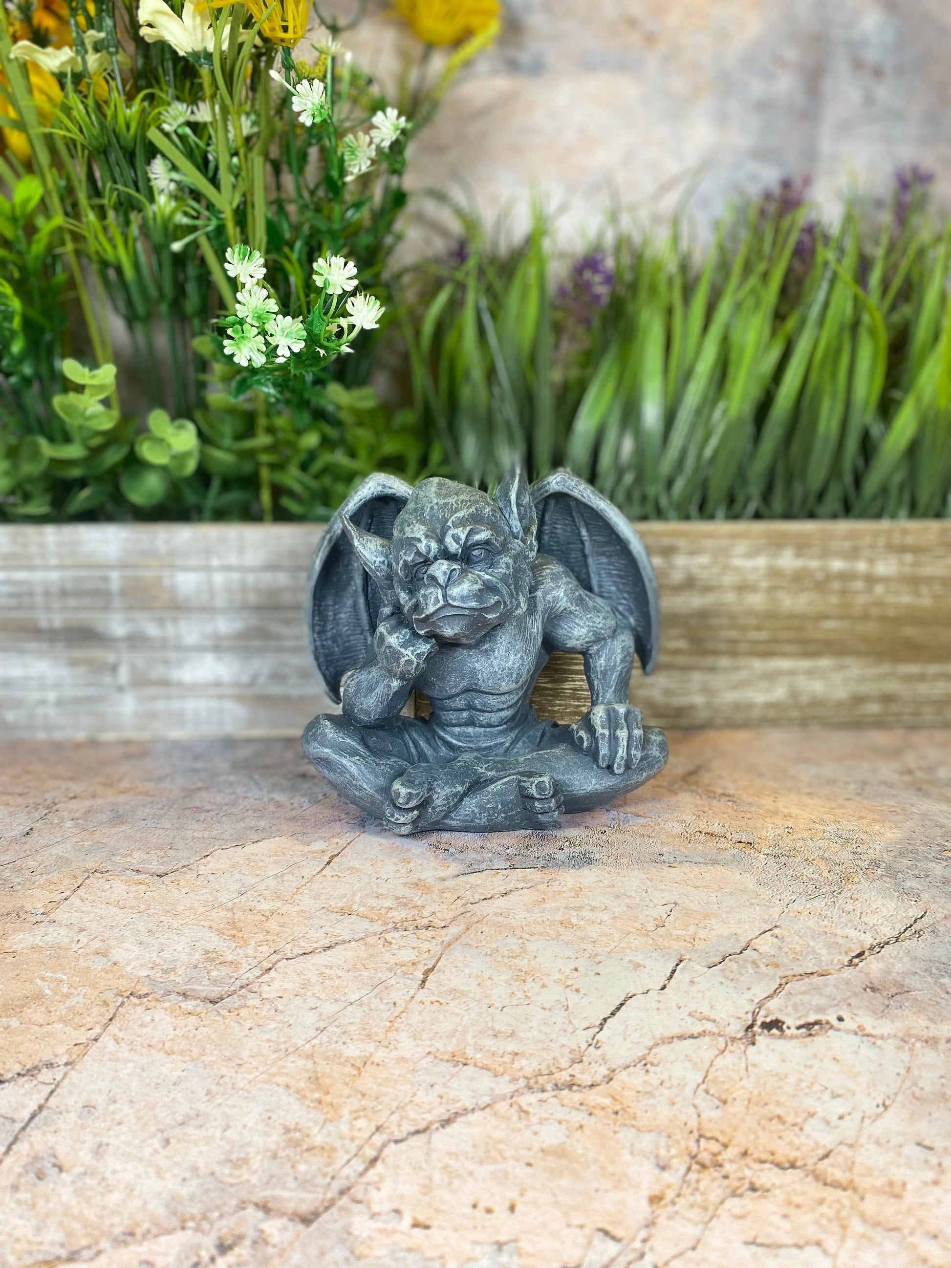 Handmade Cold Cast Resin Gargoyle Statue Perfect for Indoor/Outdoor Decor | Lightweight & Detailed | Unique Home Accent-Osiris Craftworks