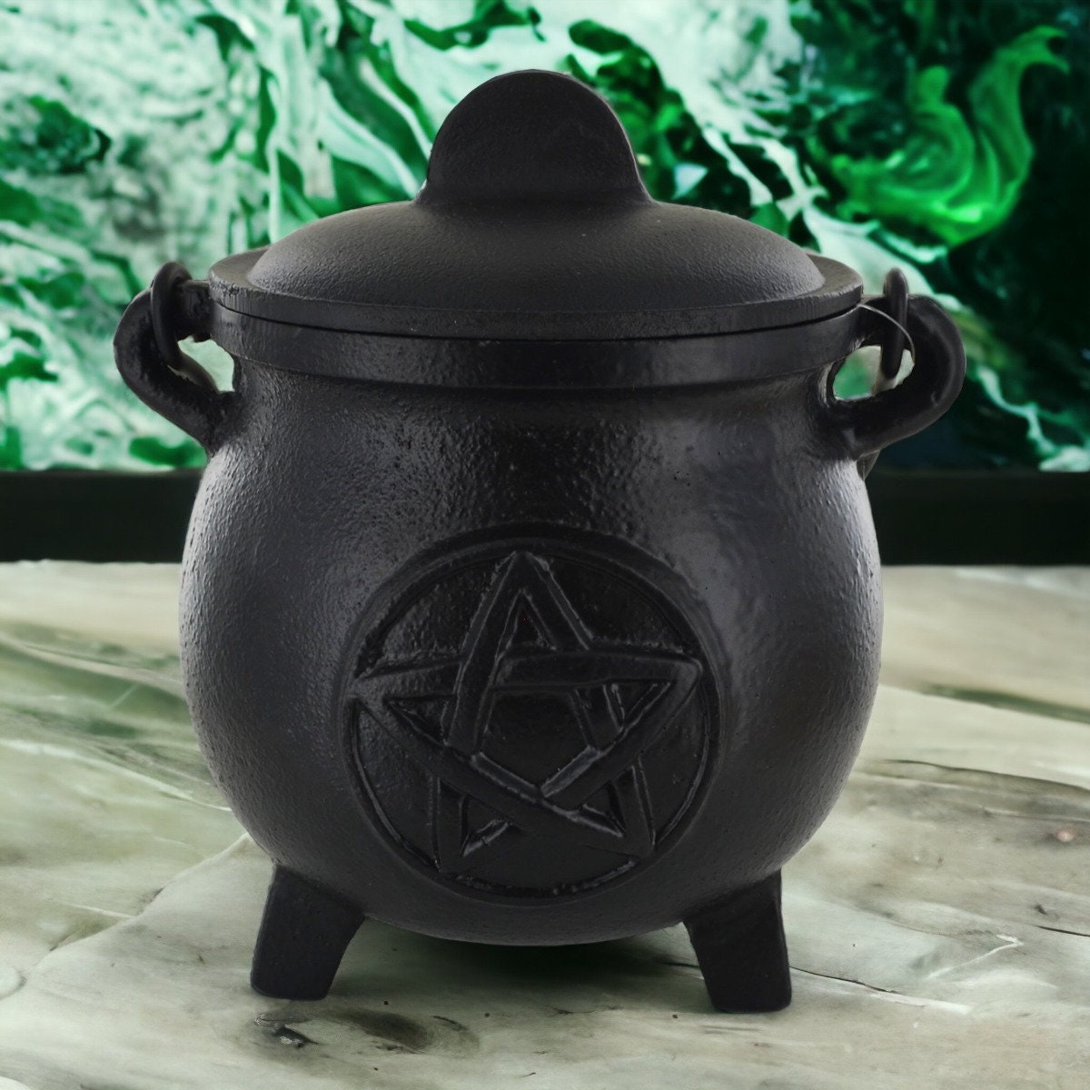 Mystical Pentagram Cauldron: Enchanting Wiccan Supplies for Altars, Rituals, and Sacred Gifts-Osiris Craftworks