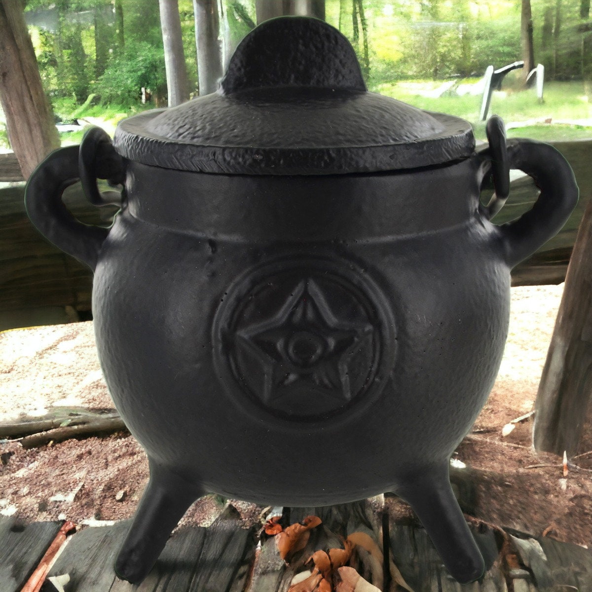 Enchanted Cast Iron Pentacle Cauldron: Ritual Altar Essential, Incense Burner & Spellwork Vessel - Handcrafted Magickal Tool-Osiris Craftworks