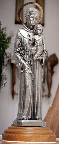 Blessed St. Anthony and Baby Jesus Ornament Figurine, a Symbol of Faith and Divine Protection-Osiris Craftworks