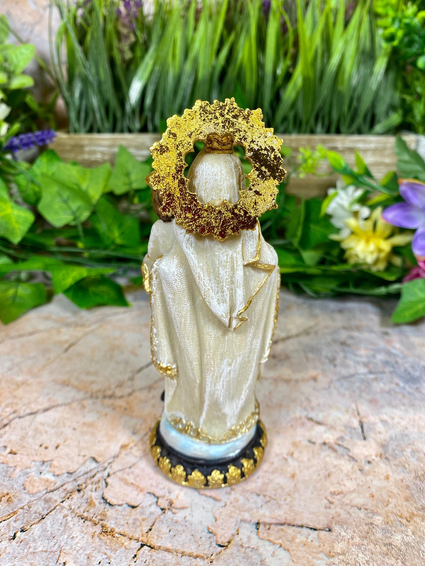 Our Lady of Mount Carmel Resin Figurine, Hand-Painted Marian Statue, Catholic Decor, Patroness of Carmelite Order