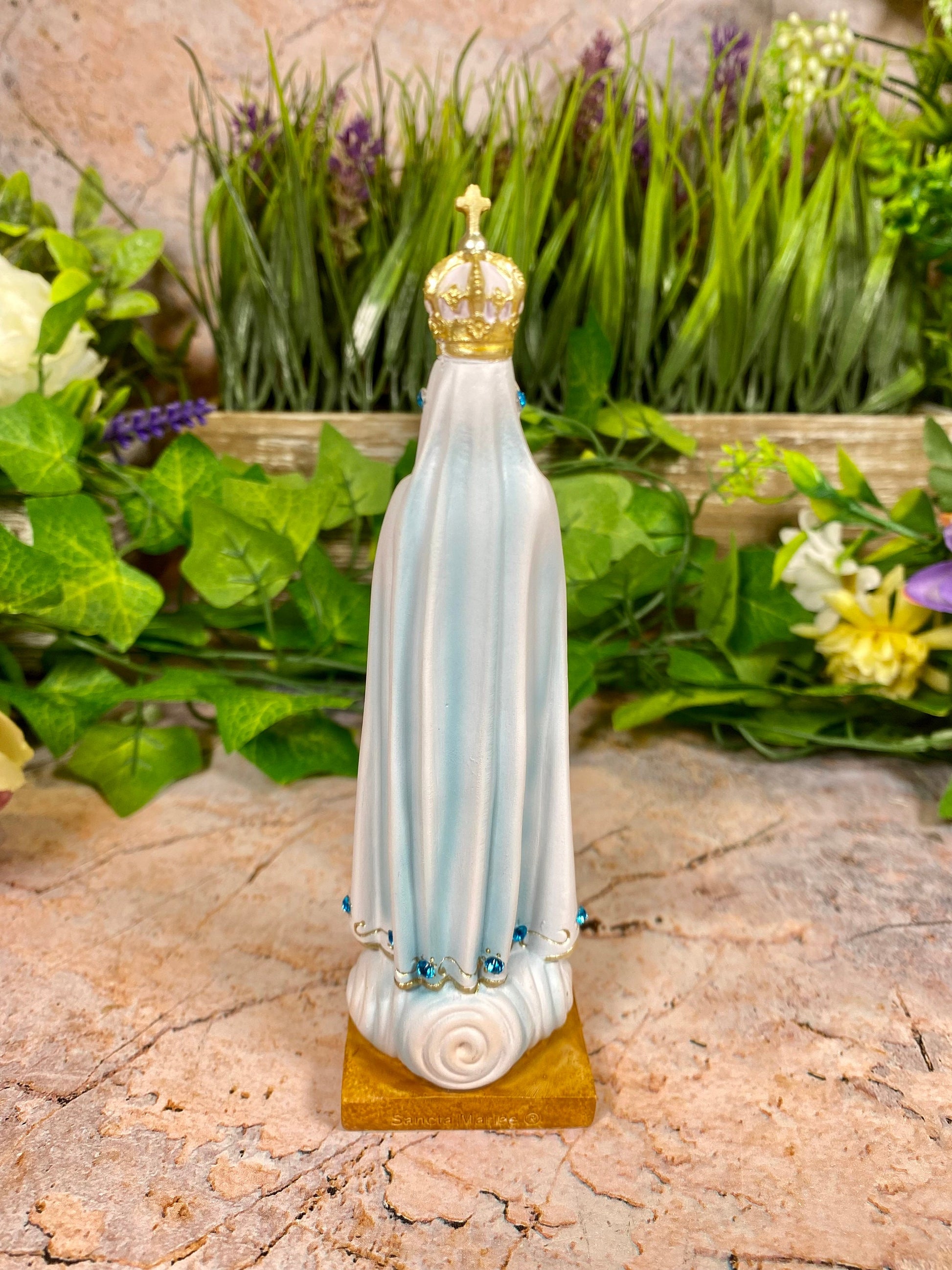 Elegant Our Lady of Fatima Resin Statue, Hand-Painted Marian Figurine, Religious Icon, Blessed Virgin Mary Sculpture, Catholic Decor-Osiris Craftworks