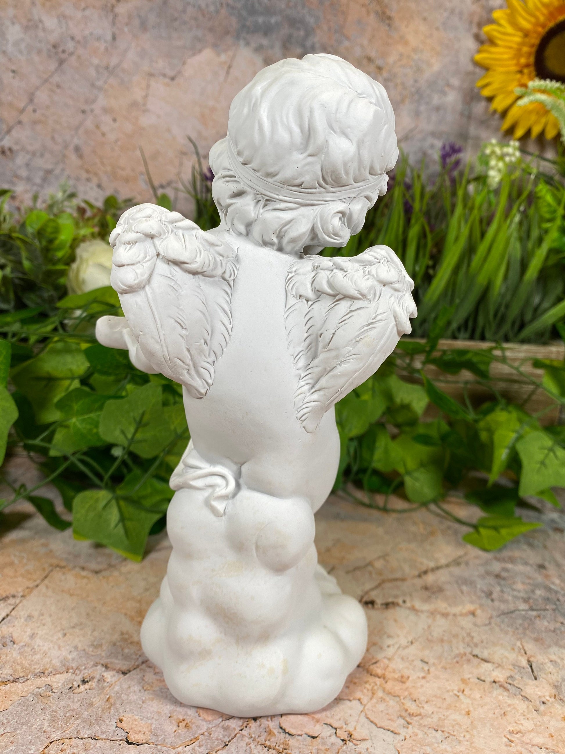 Cherubic Resin Angel Statue with Golden Accents, Whimsical Decorative Figurine - Boxed and Gift-Ready-Osiris Craftworks