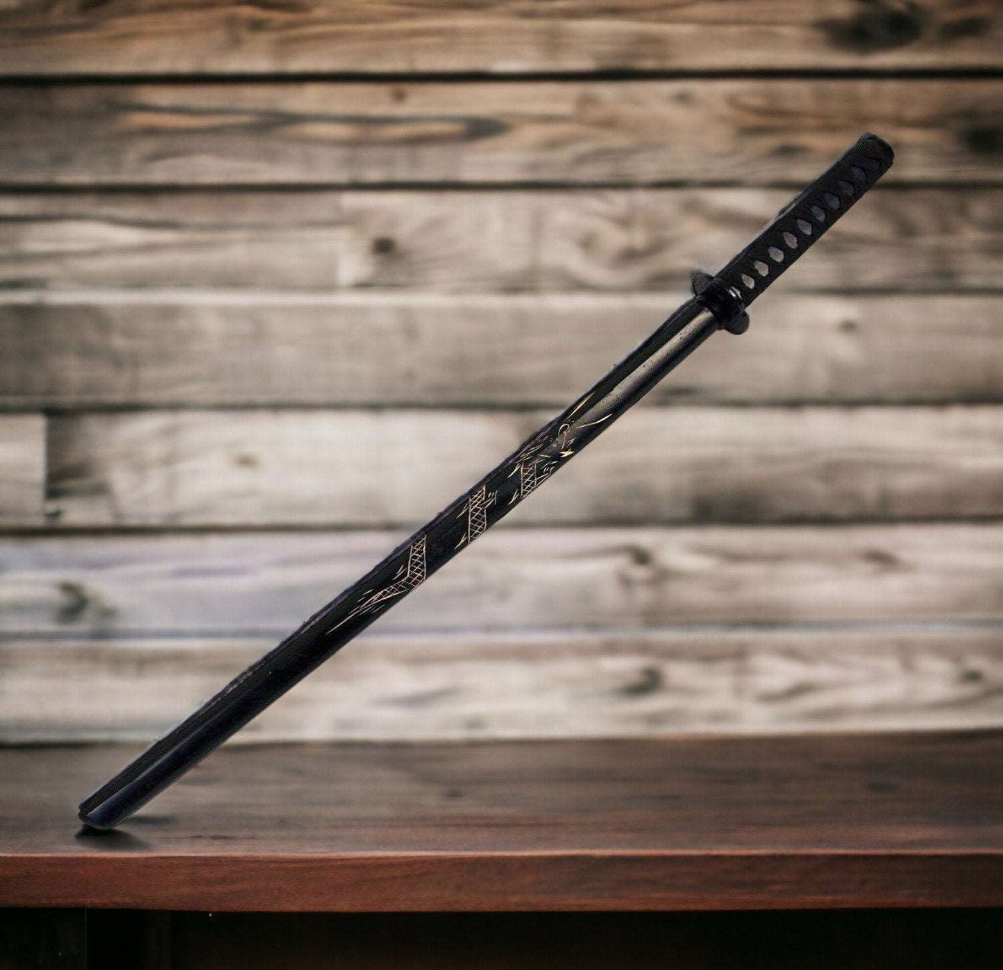 Authentic Bushido Practice Katana, Traditional Japanese Martial Arts Training Sword, Handmade Wooden Bokken for Warriors, Precision Balanced