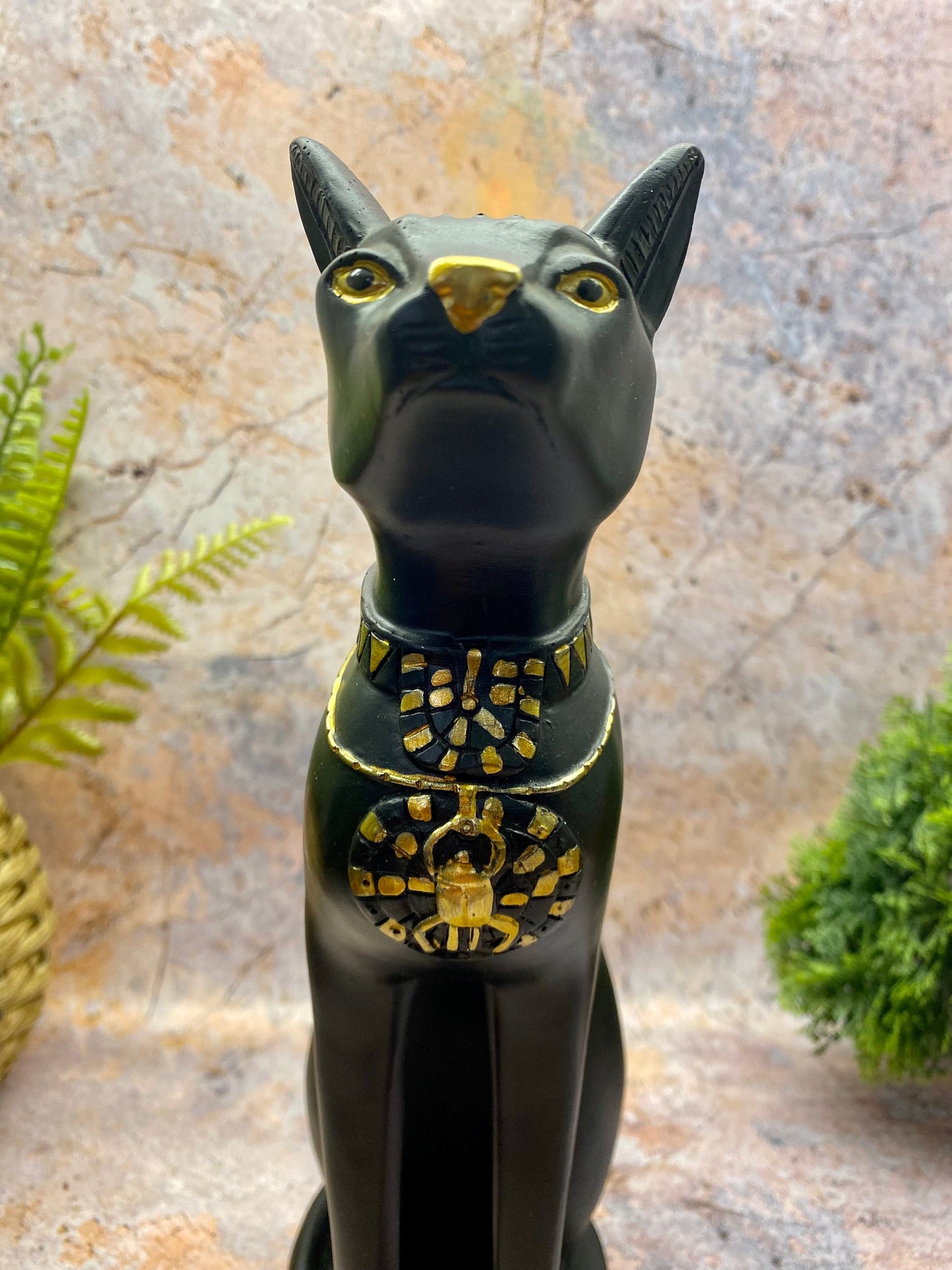 Egyptian Bastet Cat Statue, Resin Goddess Figurine,  Ancient Deity, Protective Home Amulet, Mystical Egyptian Decor, Cultural Art Piece