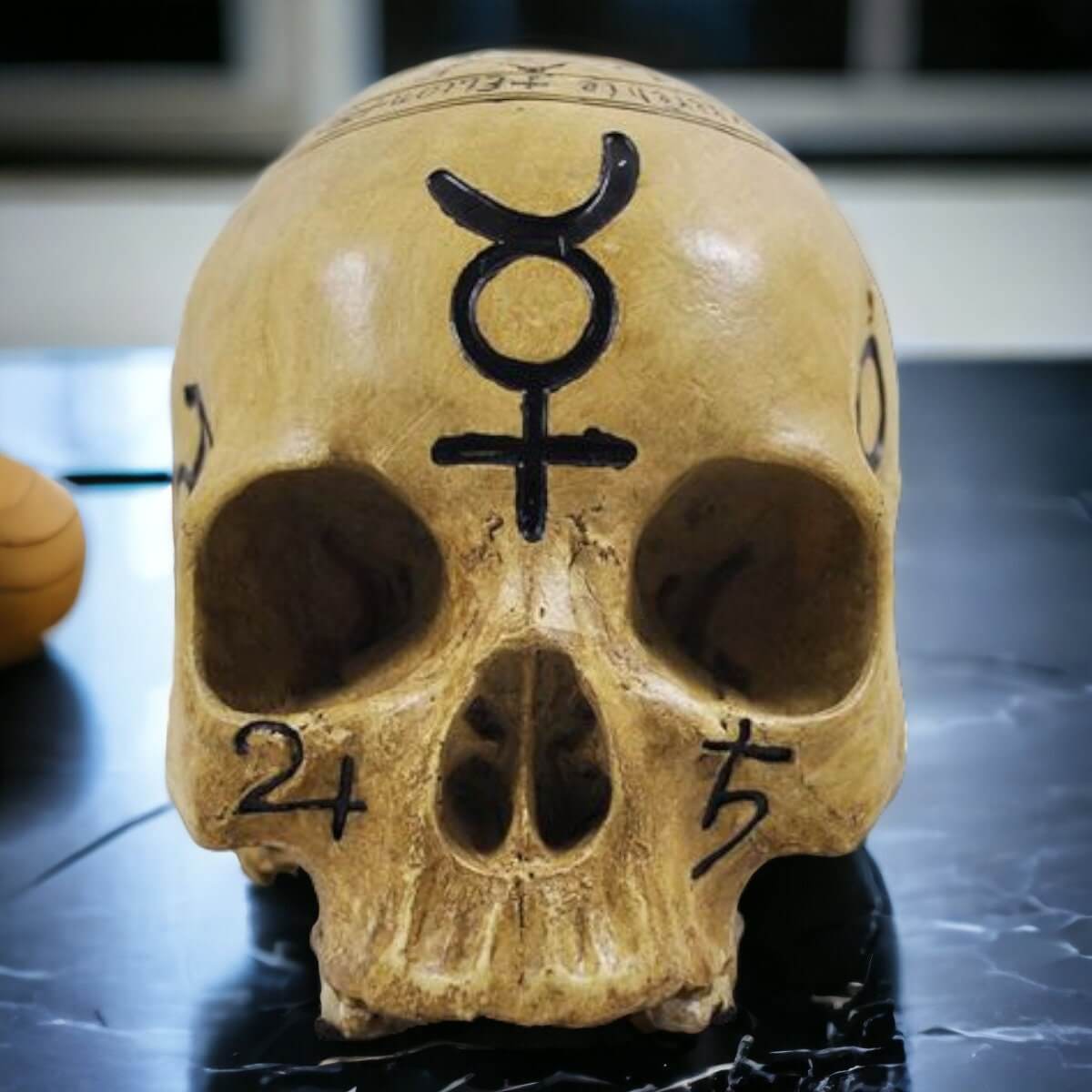 Ancient Mystique Witchcraft Skull | Wiccan Pagan Altar Sculpture | Esoteric Occult Decor | Symbolic Ornament | Unique 18cm Spiritual Gift-Osiris Craftworks