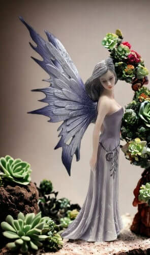 Ethereal Fairy Figurine with Delicate Wings, Enchanted Resin Fairy, Graceful Fantasy Decor, Elegant Mystical Being Sculpture-Osiris Craftworks