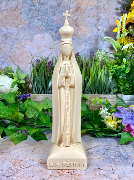 Our Lady of Fatima Resin Statue, Elegant Marian Figurine, Serene Religious Decor, Christian Icon, Blessed Virgin Mary Sculpture-Osiris Craftworks