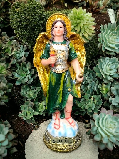 Resplendent Archangel Jophiel Figurine , Hand-Painted Resin, Patron Saint of Artists and Illumination, Spiritual Decor, Angelic Statue-Osiris Craftworks