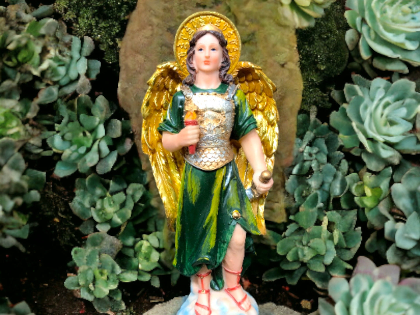 Resplendent Archangel Jophiel Figurine , Hand-Painted Resin, Patron Saint of Artists and Illumination, Spiritual Decor, Angelic Statue-Osiris Craftworks