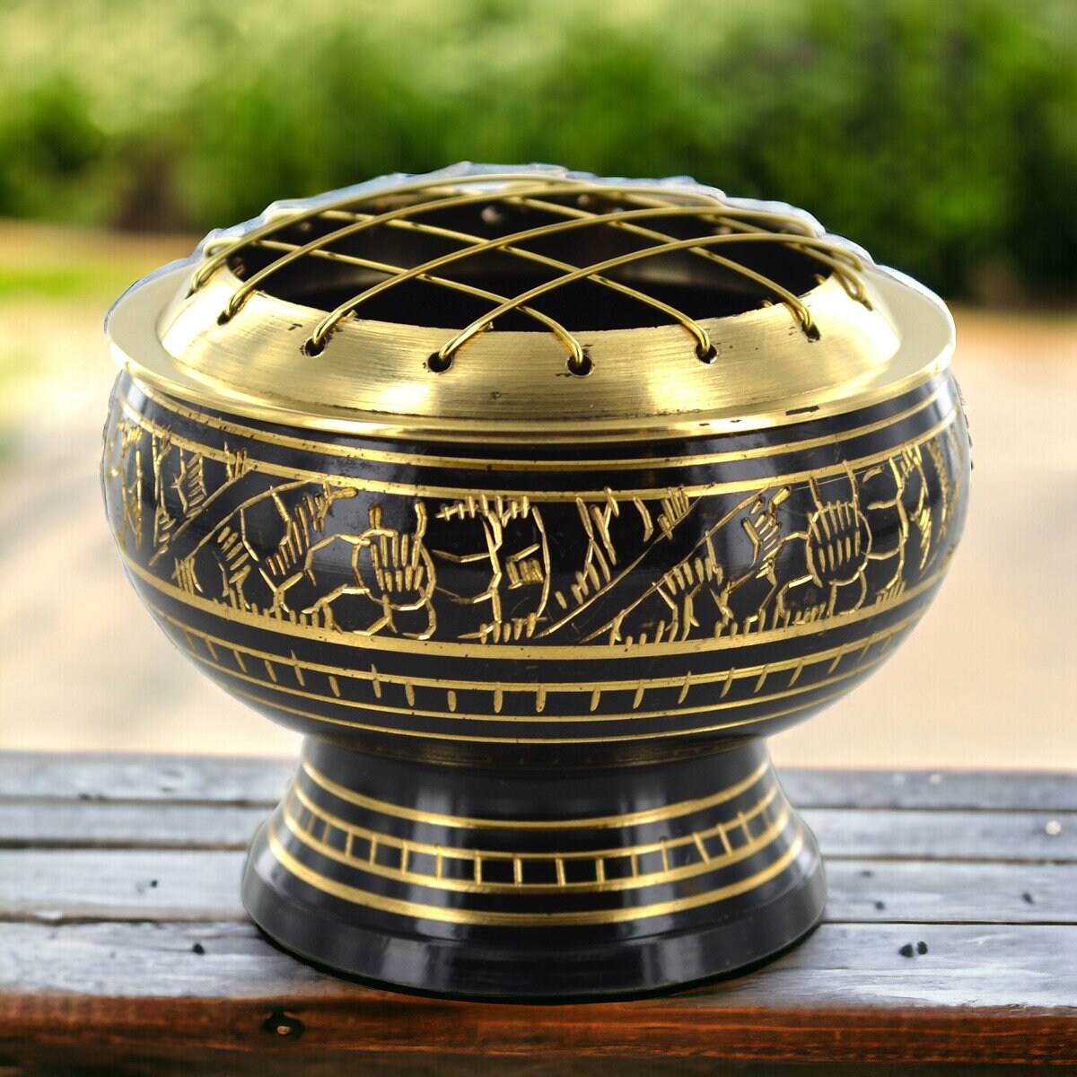 Engraved Metal Incense Burner | Handcrafted Aromatic Holder | Exotic Home Decor Ritual Burner | Mystical Aromatherapy Accessory