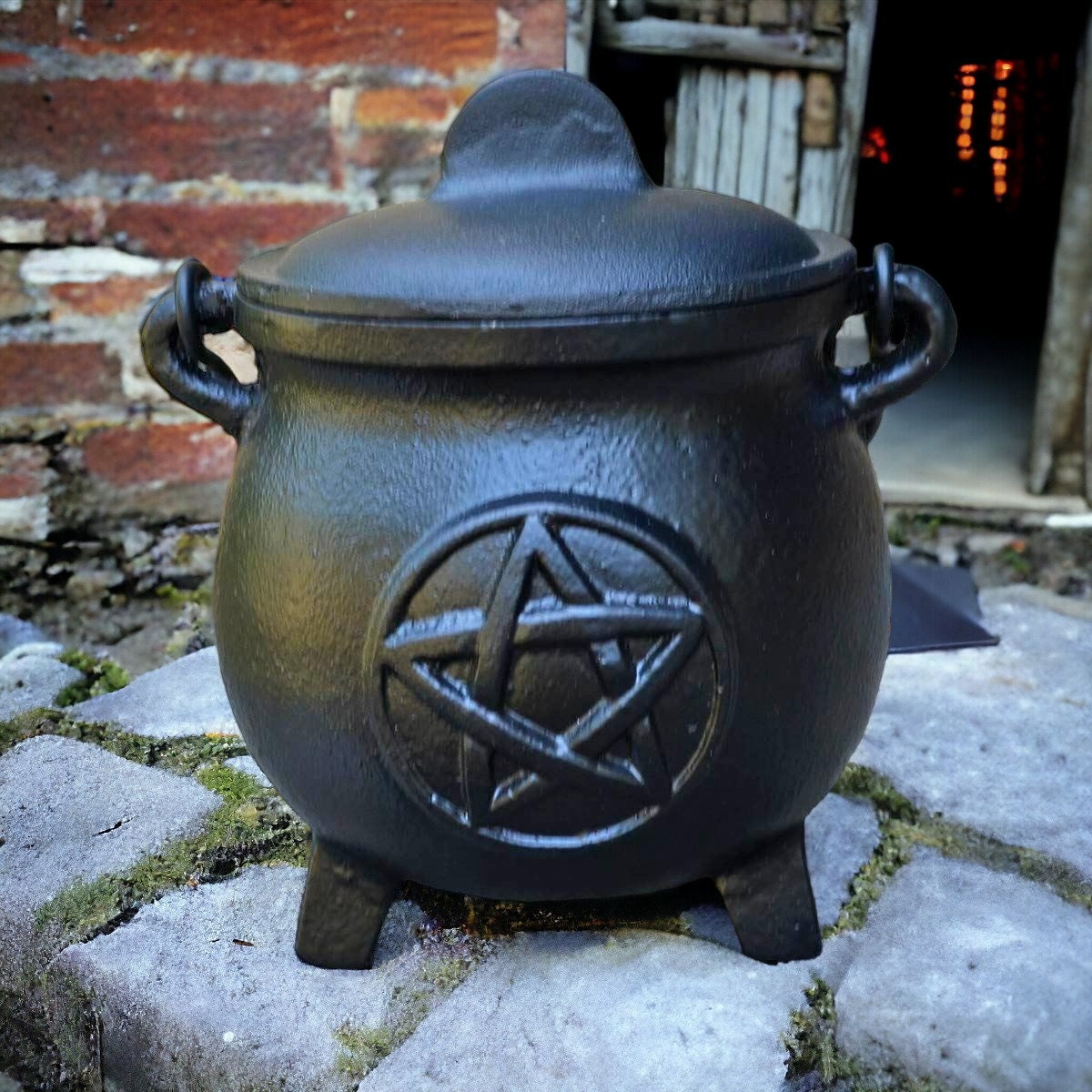 Mystical Pentagram Cauldron: Enchanting Wiccan Supplies for Altars, Rituals, and Sacred Gifts-Osiris Craftworks