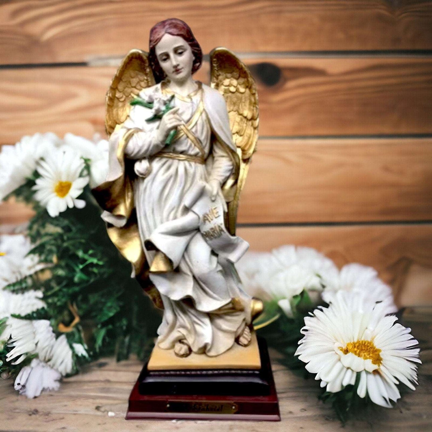 Archangel Gabriel Statue | Handcrafted Resin Figurine | Spiritual Guardian Angel | Divine Messenger Sculpture | Religious Home Decor-Osiris Craftworks