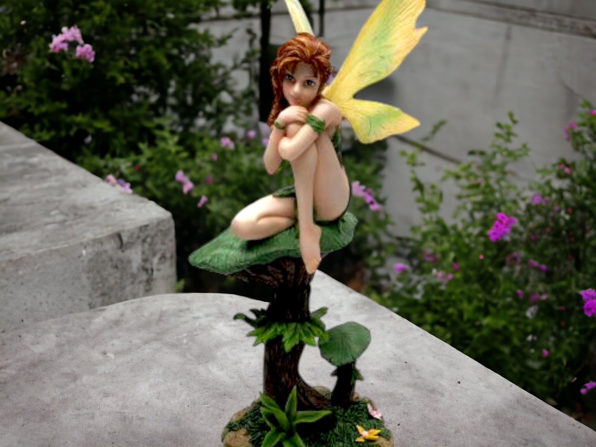 Whimsical Woodland Fairy Figurine, Thoughtful Forest Nymph, Resin Enchantment, Mystical Nature Sprite, Serene Fantasy Collectible Home Decor-Osiris Craftworks