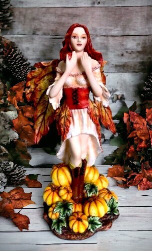 Resin Halloween Pumpkin Fairy | Spooky Seasonal Decor | Unique Fall Ornament | Whimsical Fairy Tale Accent | Haunted Home Display-Osiris Craftworks