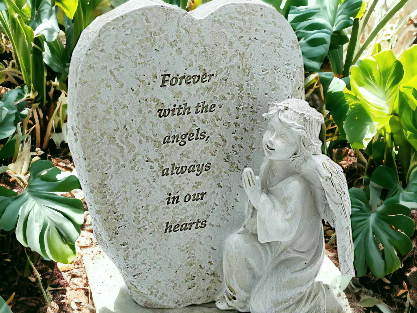 Memorial Angel Plaque Garden Ornament, Angelic Graveside Tribute, Peaceful Angel Sculpture Heartfelt Sympathy Gift, Everlasting Memory Decor-Osiris Craftworks