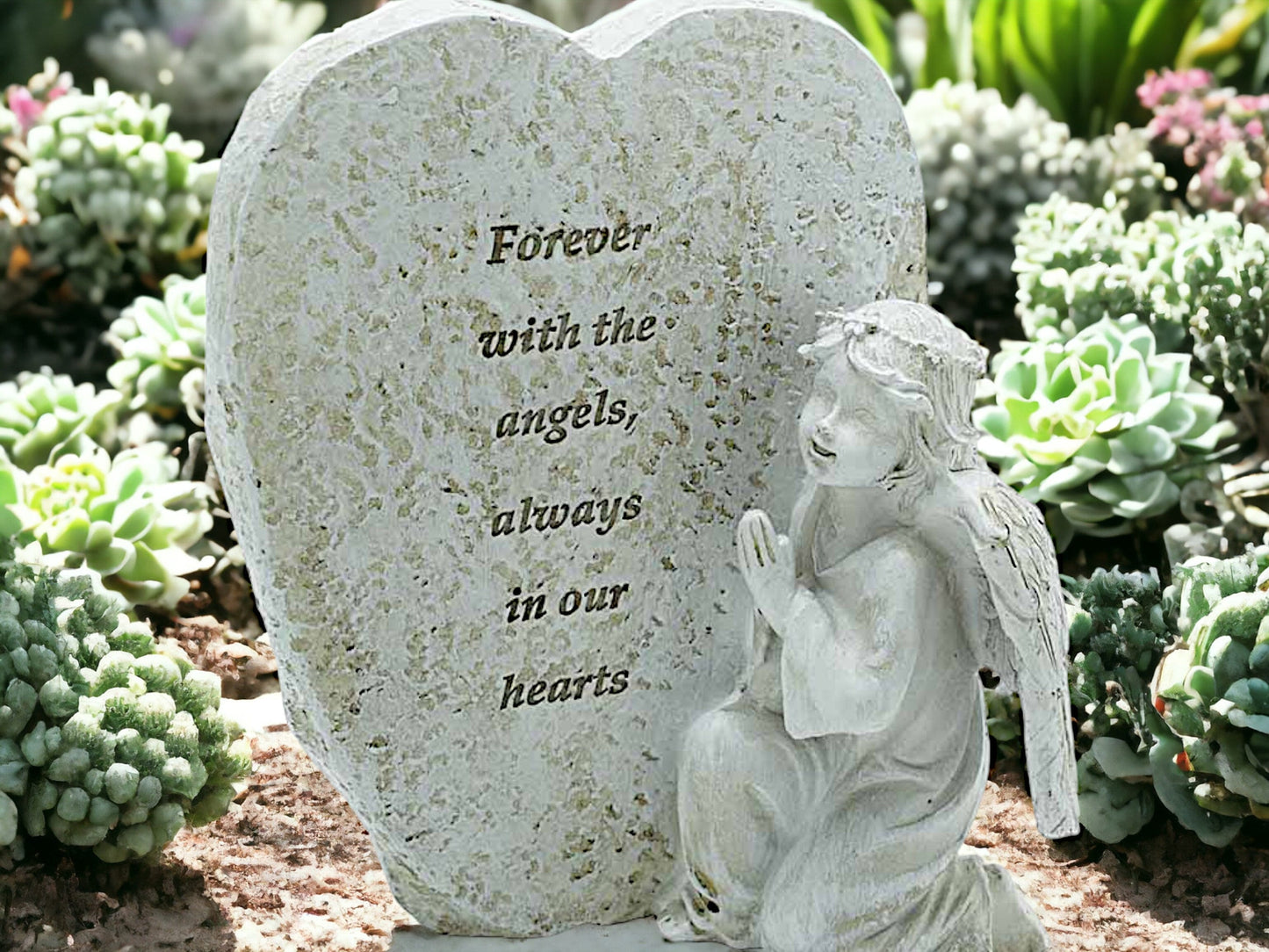 Memorial Angel Plaque Garden Ornament, Angelic Graveside Tribute, Peaceful Angel Sculpture Heartfelt Sympathy Gift, Everlasting Memory Decor-Osiris Craftworks