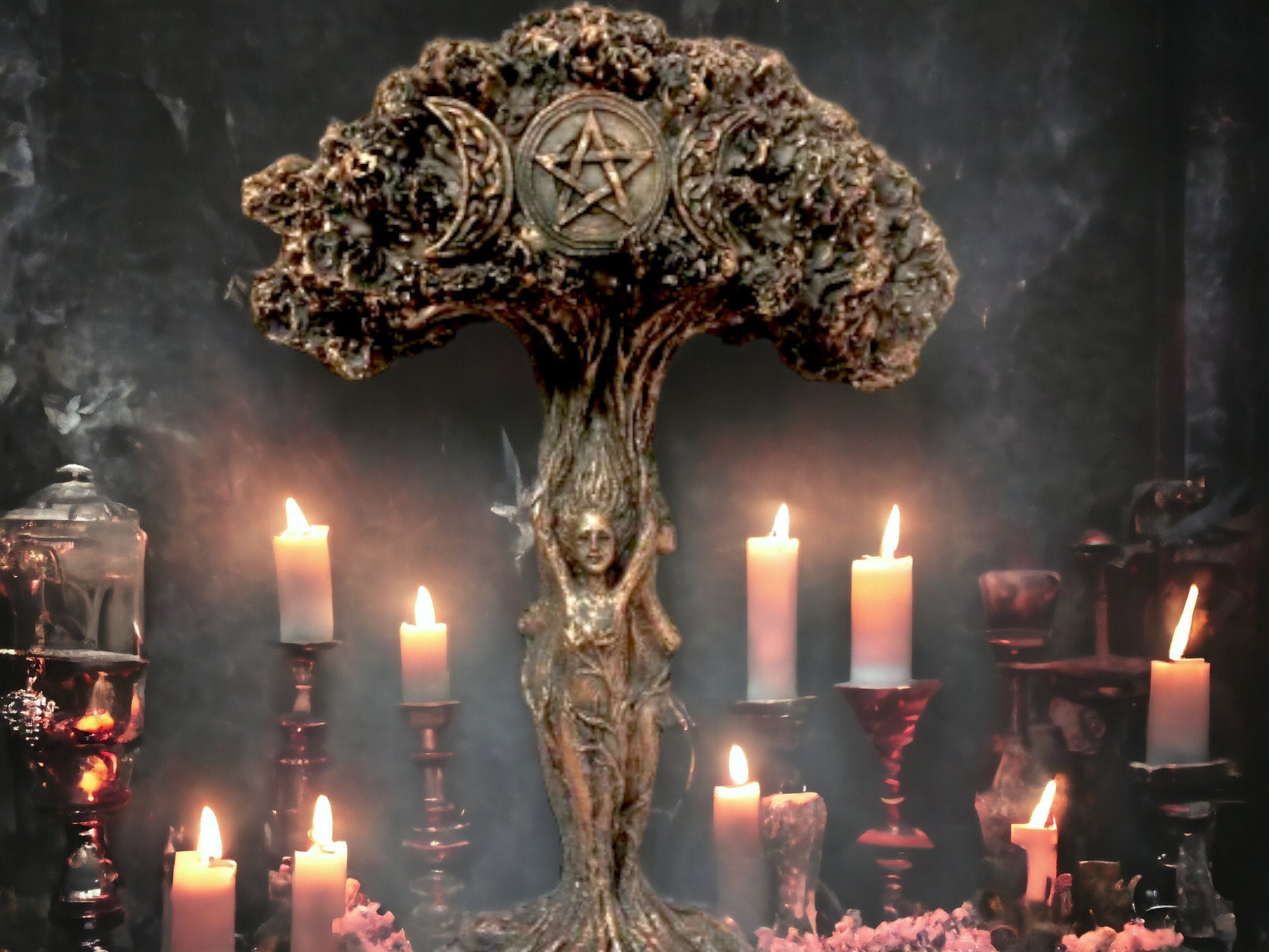 Mother Maiden Crone Triple Goddess Sculpture - Sacred Wicca Pagan Altar Decor and Symbol of Feminine Power-Osiris Craftworks